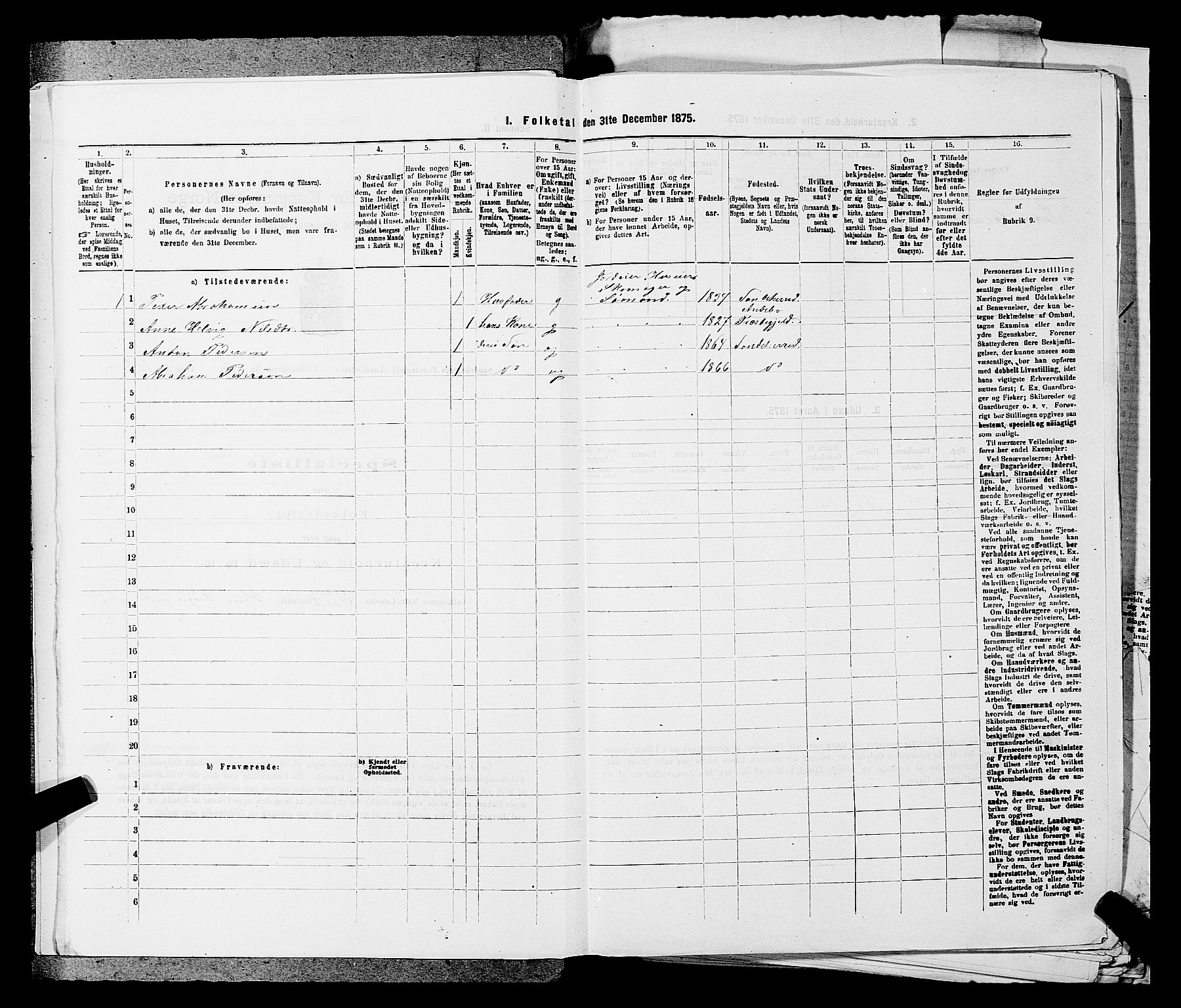 SAKO, 1875 census for 0724L Sandeherred/Sandeherred, 1875, p. 1539