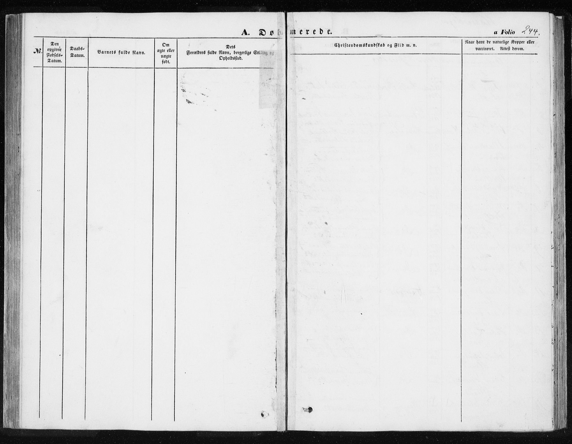 Ministerialprotokoller, klokkerbøker og fødselsregistre - Møre og Romsdal, SAT/A-1454/576/L0883: Parish register (official) no. 576A01, 1849-1865, p. 244