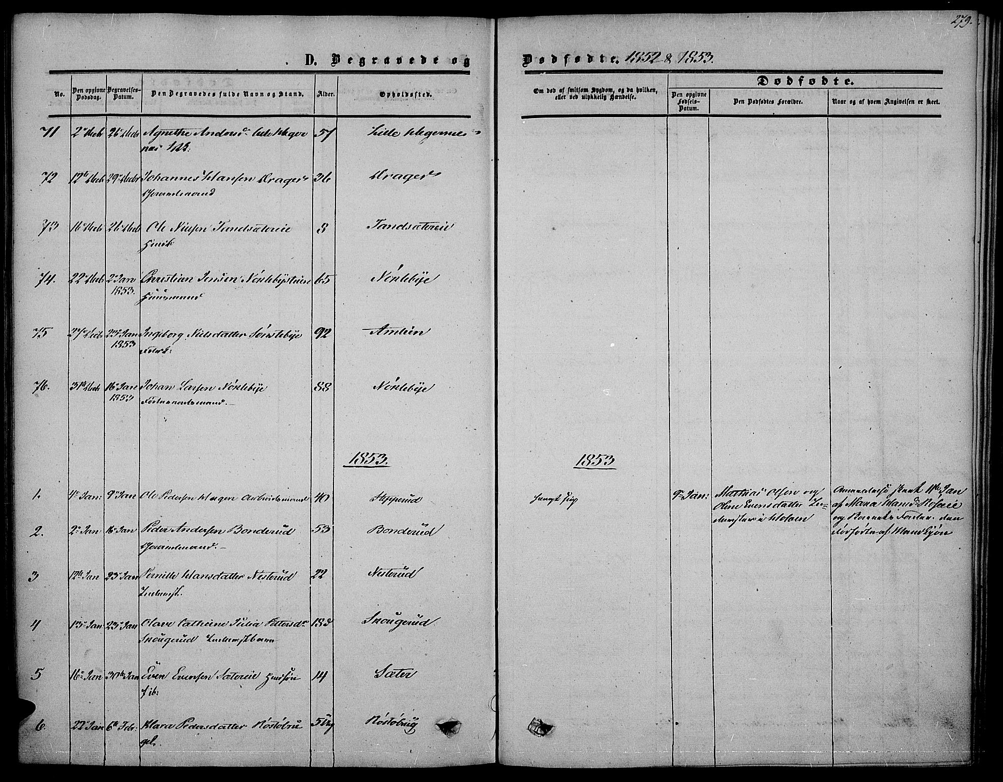 Vestre Toten prestekontor, SAH/PREST-108/H/Ha/Haa/L0005: Parish register (official) no. 5, 1850-1855, p. 279