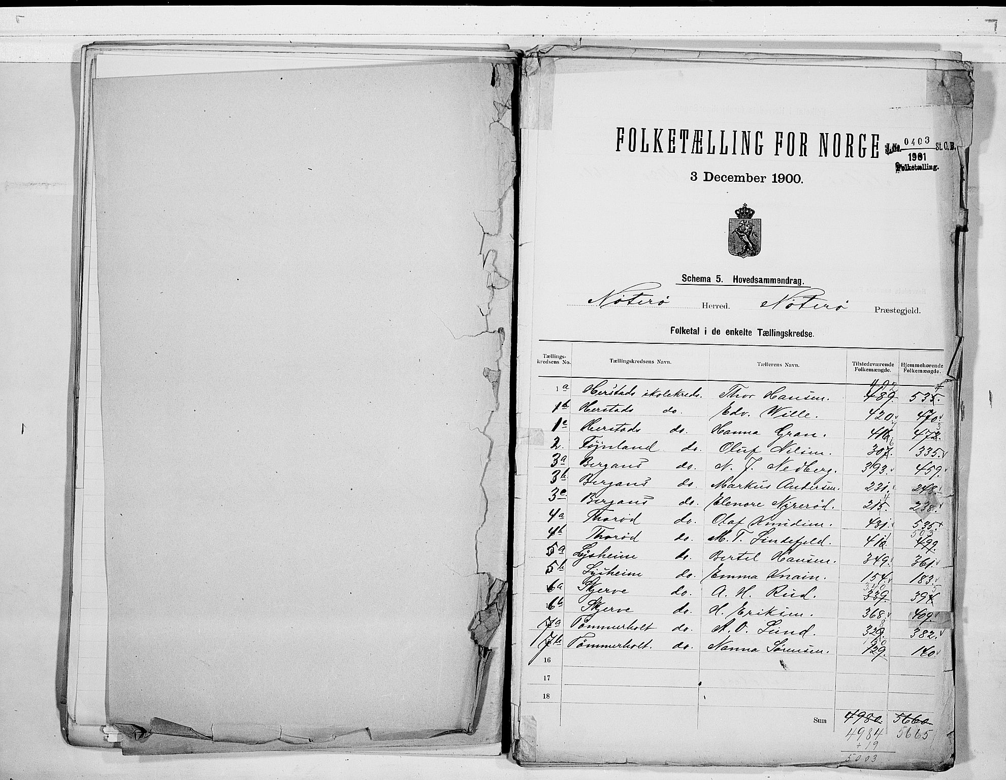 RA, 1900 census for Nøtterøy, 1900, p. 2