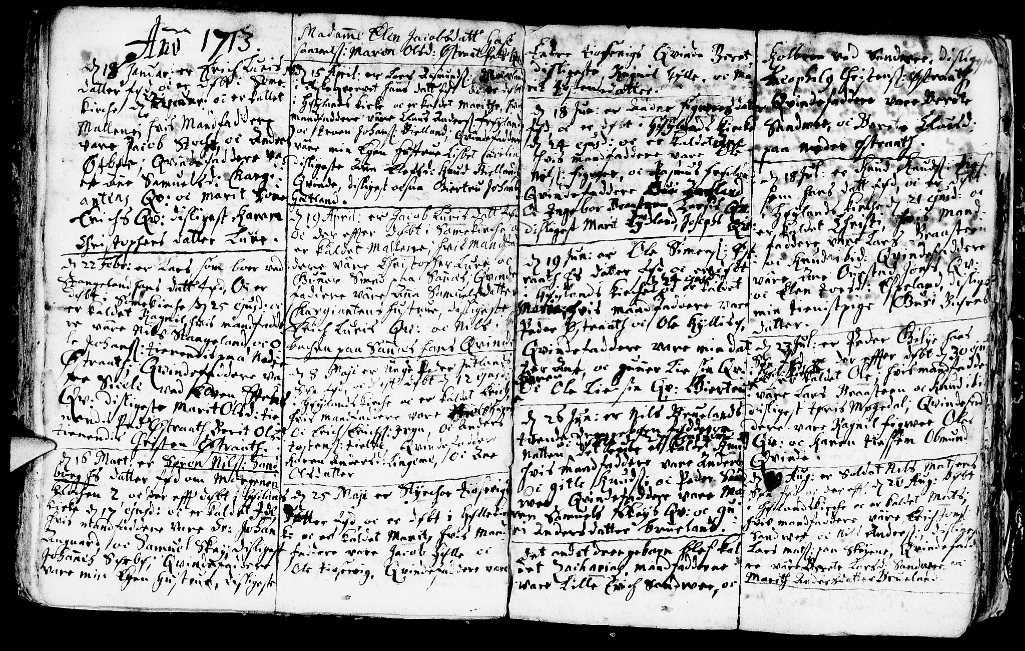 Høyland sokneprestkontor, AV/SAST-A-101799/001/30BA/L0001: Parish register (official) no. A 1, 1691-1732