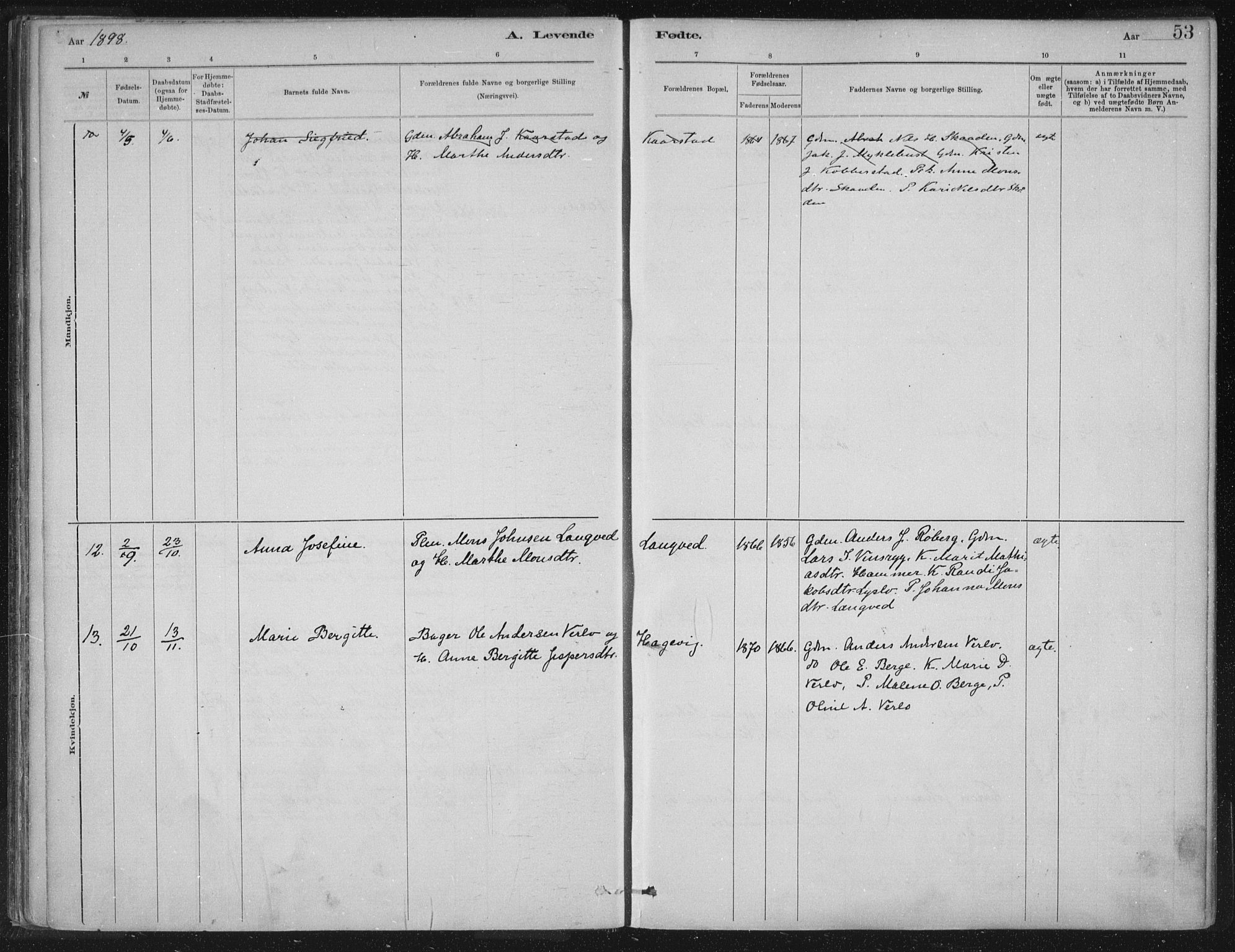 Innvik sokneprestembete, AV/SAB-A-80501: Parish register (official) no. B  1, 1879-1902, p. 53