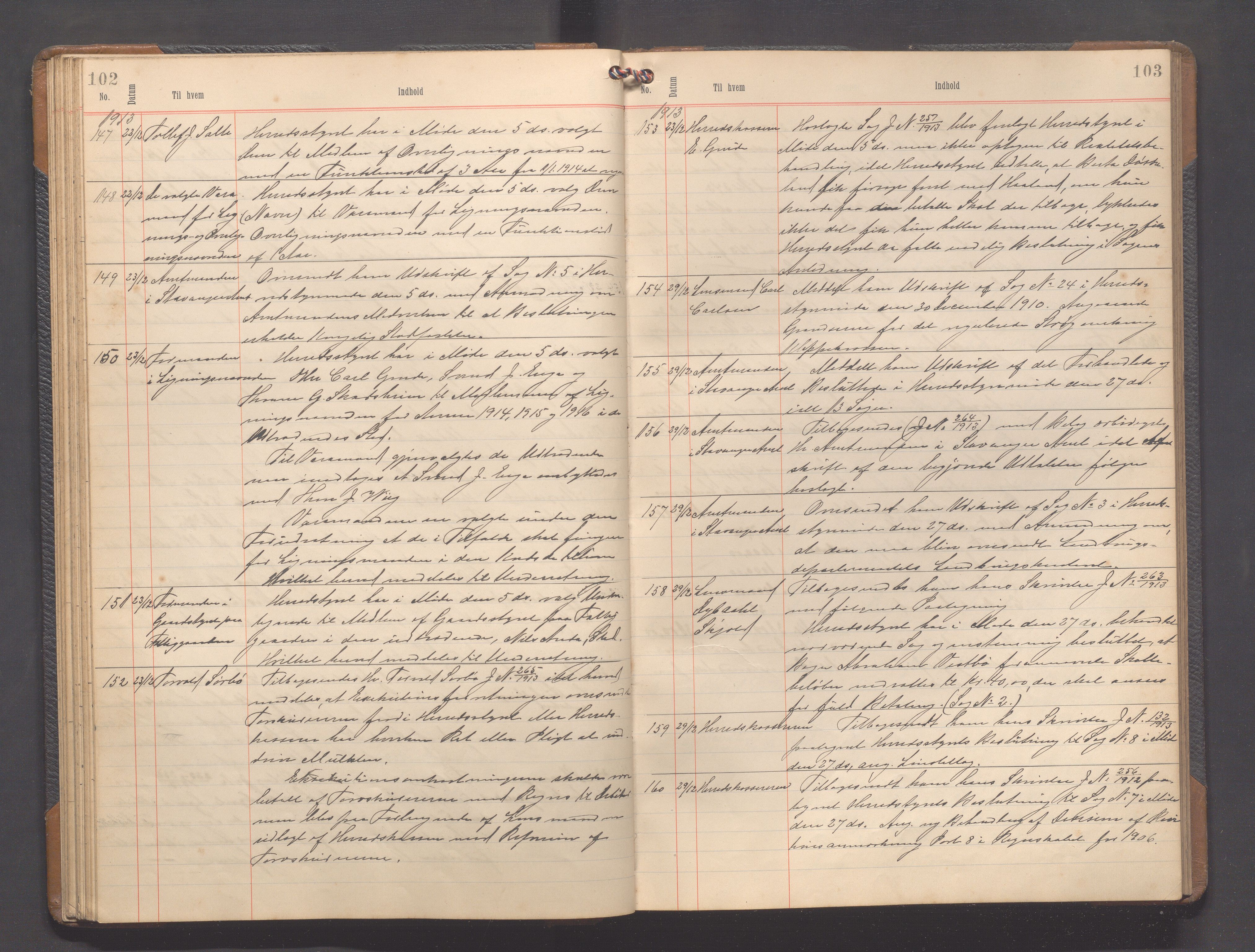 Klepp kommune - Formannskapet, IKAR/K-100277/B/L0005: Kopibok, 1910-1918, p. 102-103