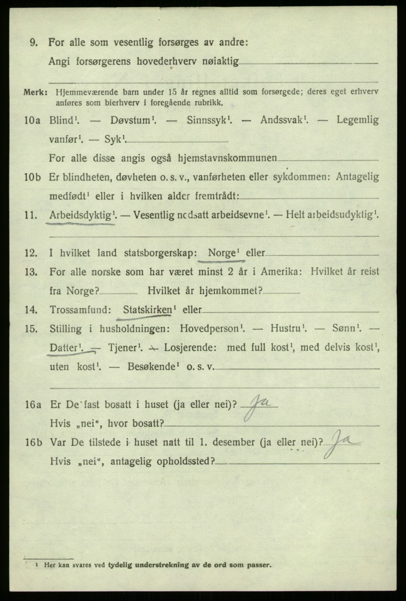 SAB, 1920 census for Lærdal, 1920, p. 1235