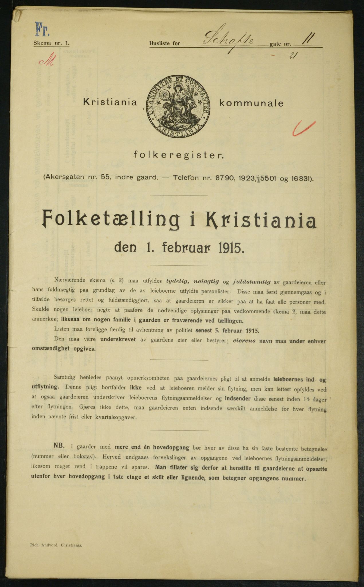 OBA, Municipal Census 1915 for Kristiania, 1915, p. 88997