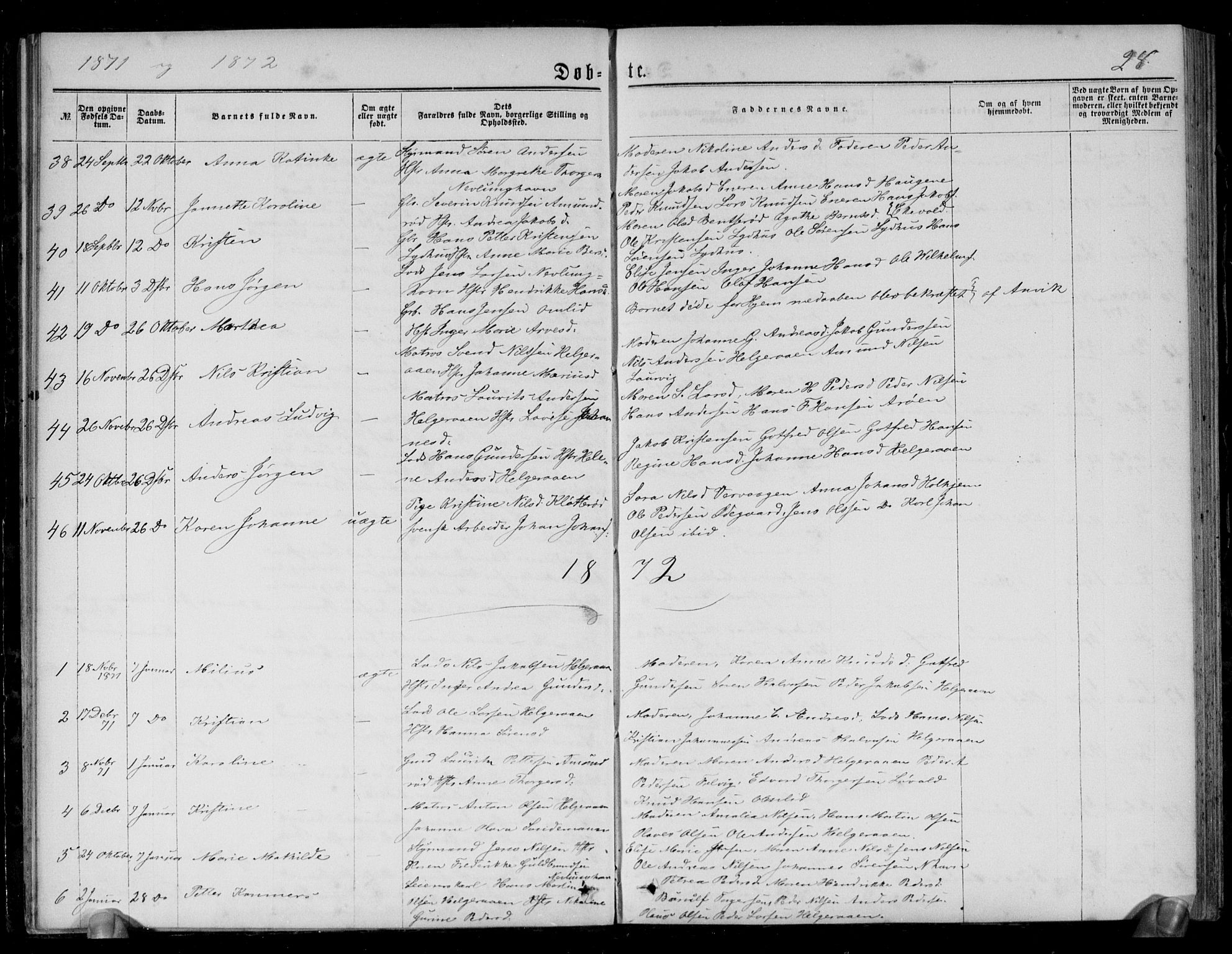 Brunlanes kirkebøker, AV/SAKO-A-342/G/Gb/L0001: Parish register (copy) no. II 1, 1866-1877, p. 28