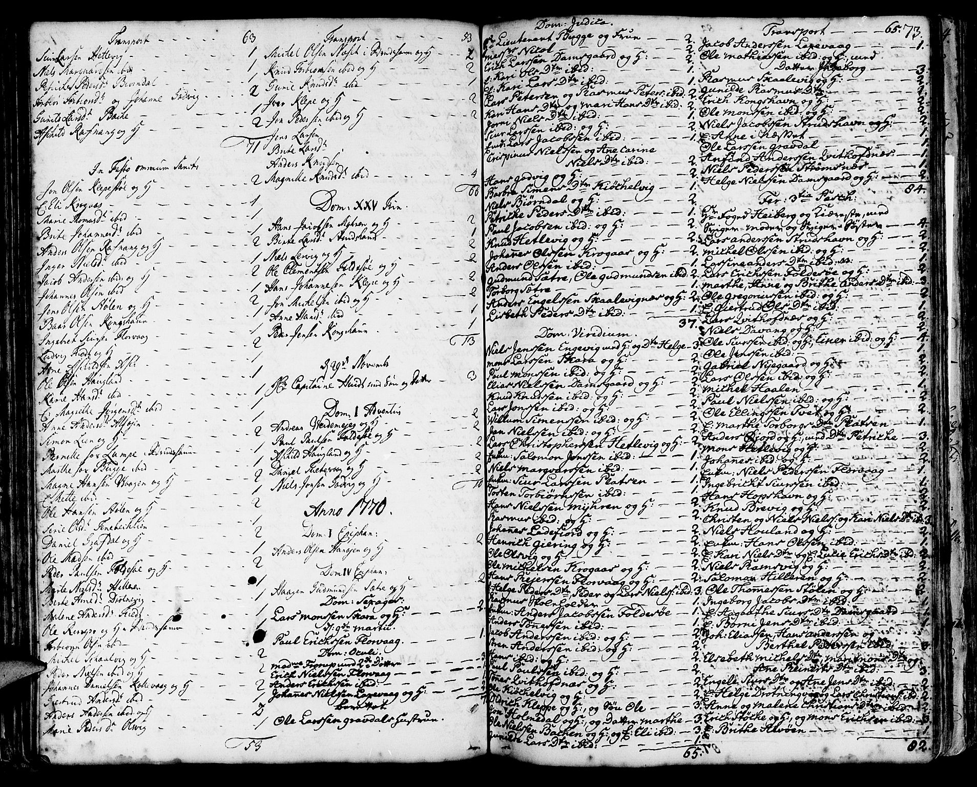 Askøy Sokneprestembete, SAB/A-74101/H/Ha/Haa/Haaa/L0001: Parish register (official) no. A 1, 1742-1818, p. 73