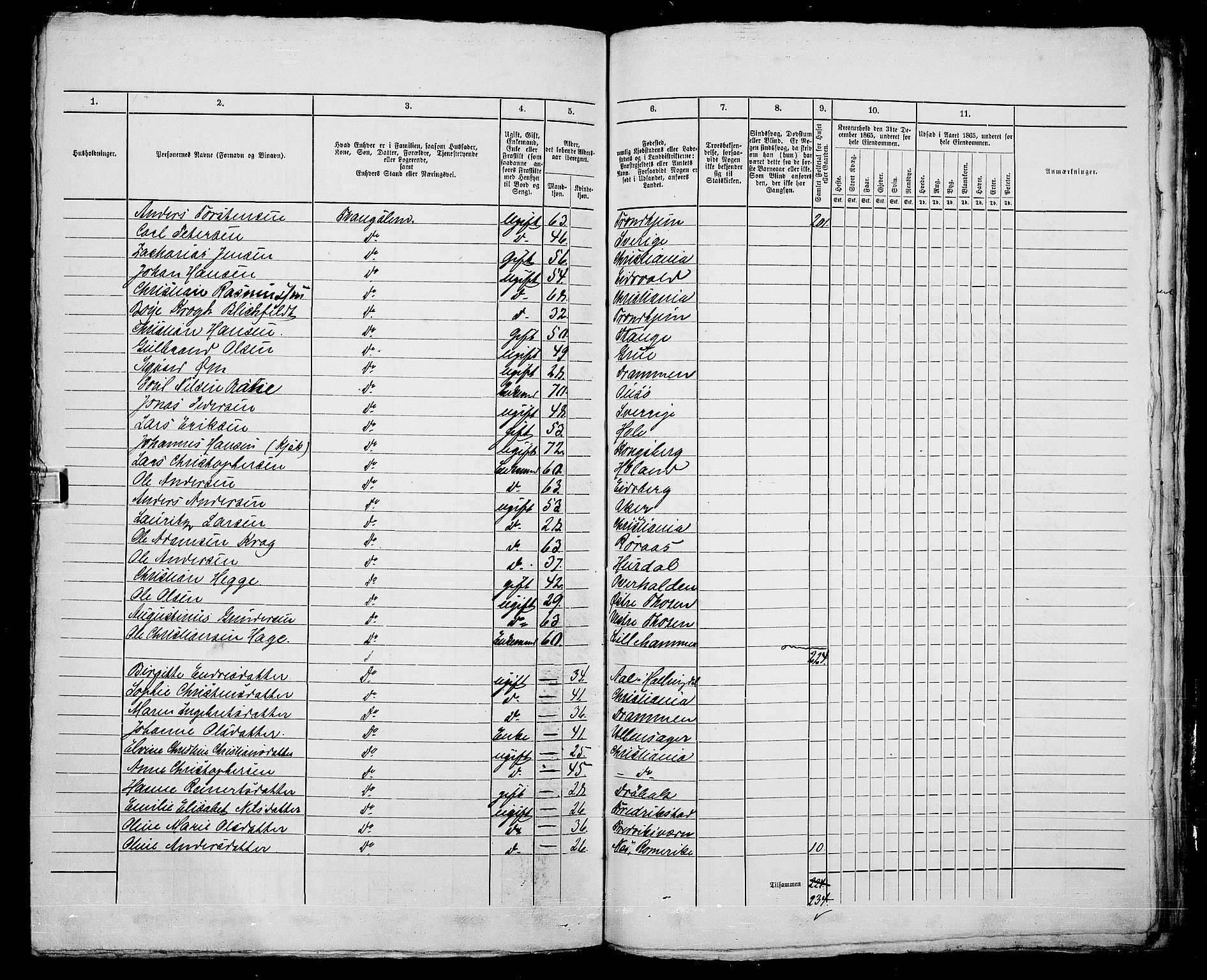 RA, 1865 census for Kristiania, 1865, p. 1085