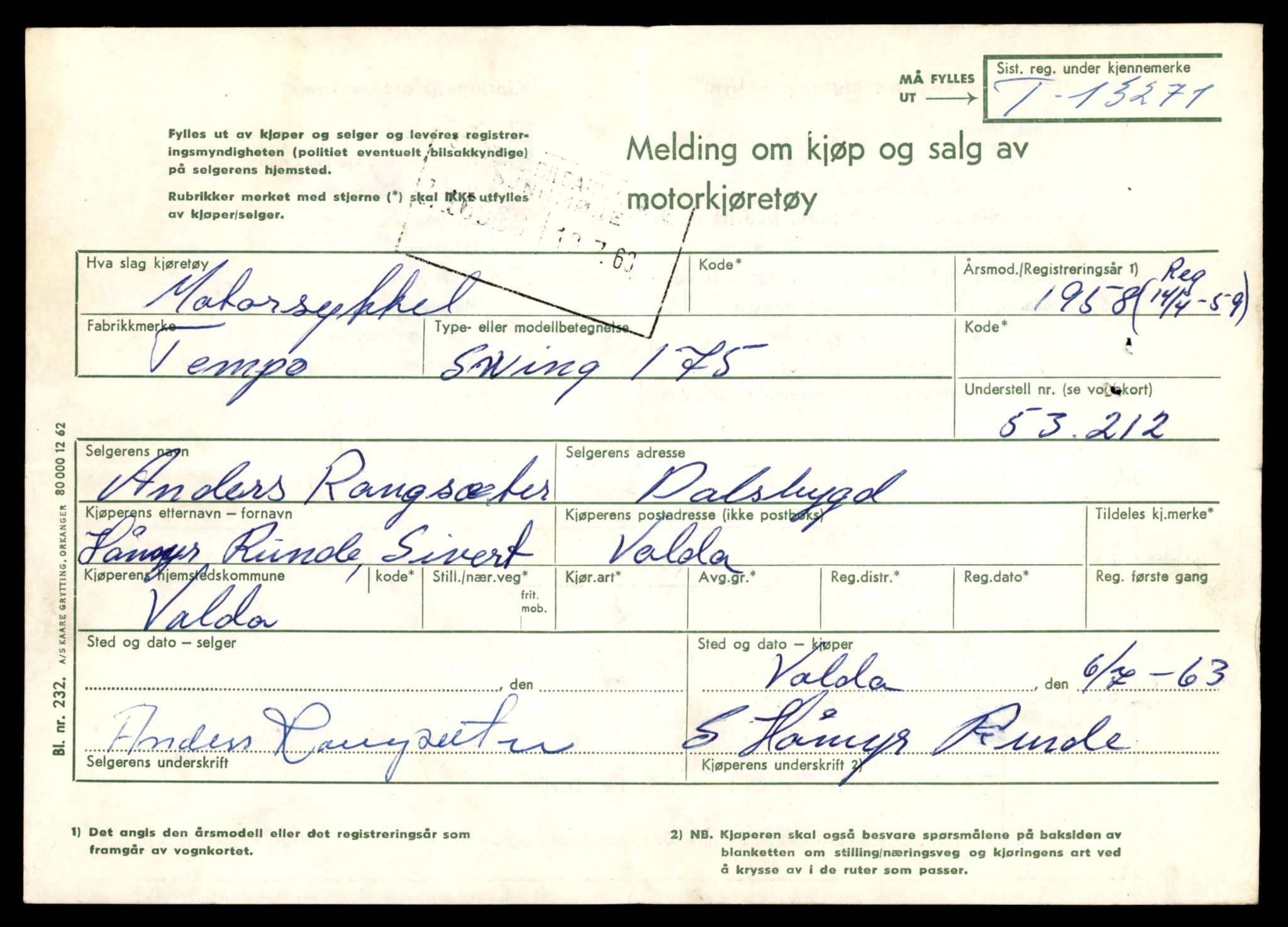 Møre og Romsdal vegkontor - Ålesund trafikkstasjon, AV/SAT-A-4099/F/Fe/L0038: Registreringskort for kjøretøy T 13180 - T 13360, 1927-1998, p. 1521