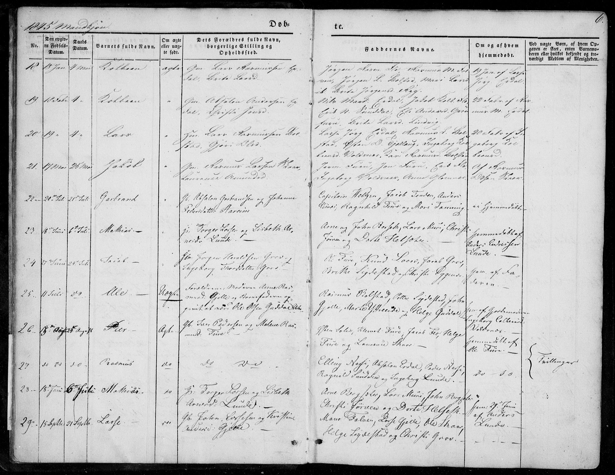 Stryn Sokneprestembete, AV/SAB-A-82501: Parish register (official) no. A 2, 1844-1861, p. 6