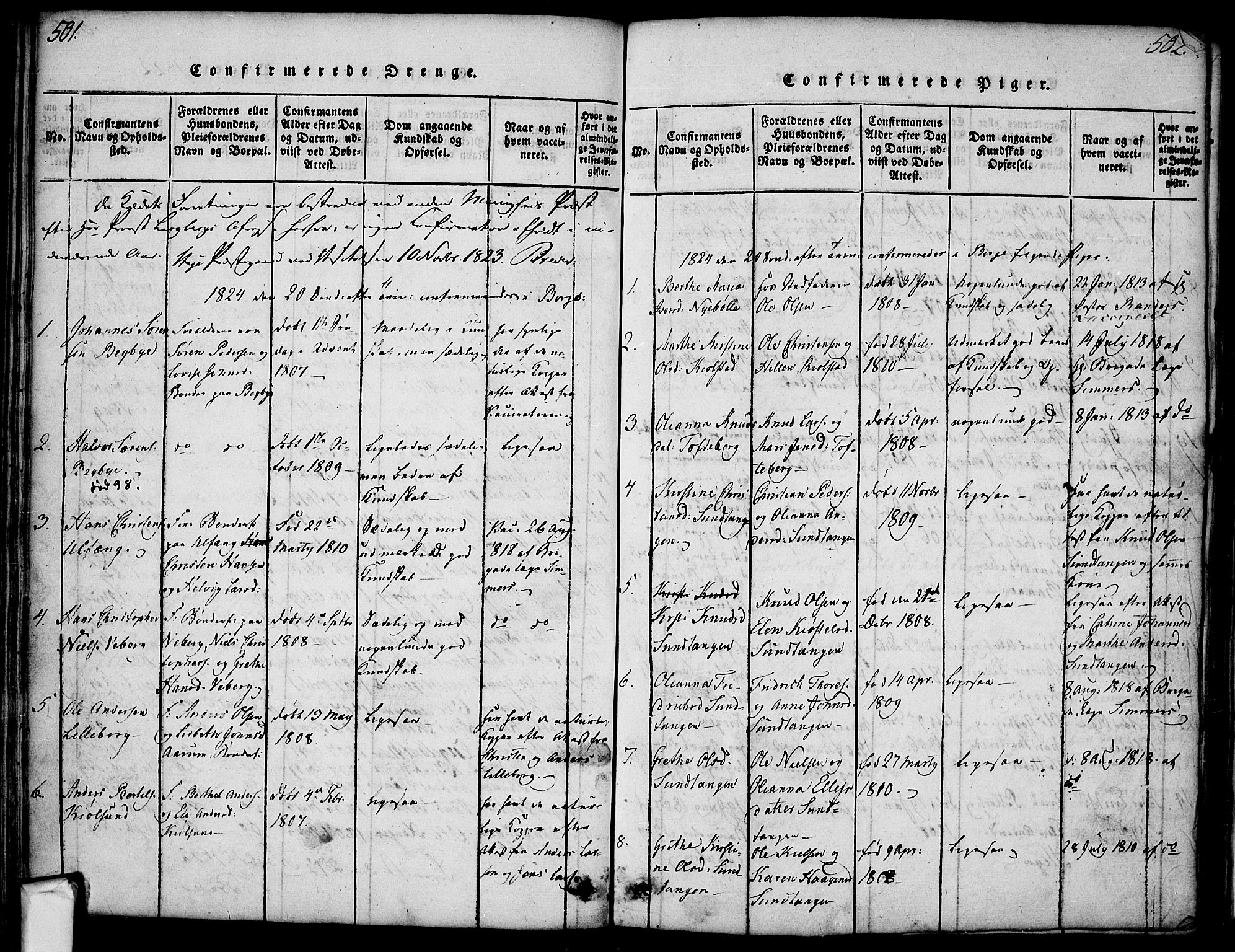 Borge prestekontor Kirkebøker, AV/SAO-A-10903/F/Fa/L0003: Parish register (official) no. I 3, 1815-1836, p. 501-502