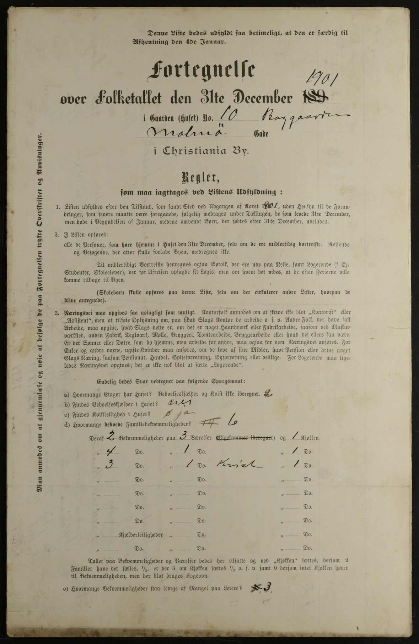 OBA, Municipal Census 1901 for Kristiania, 1901, p. 9260