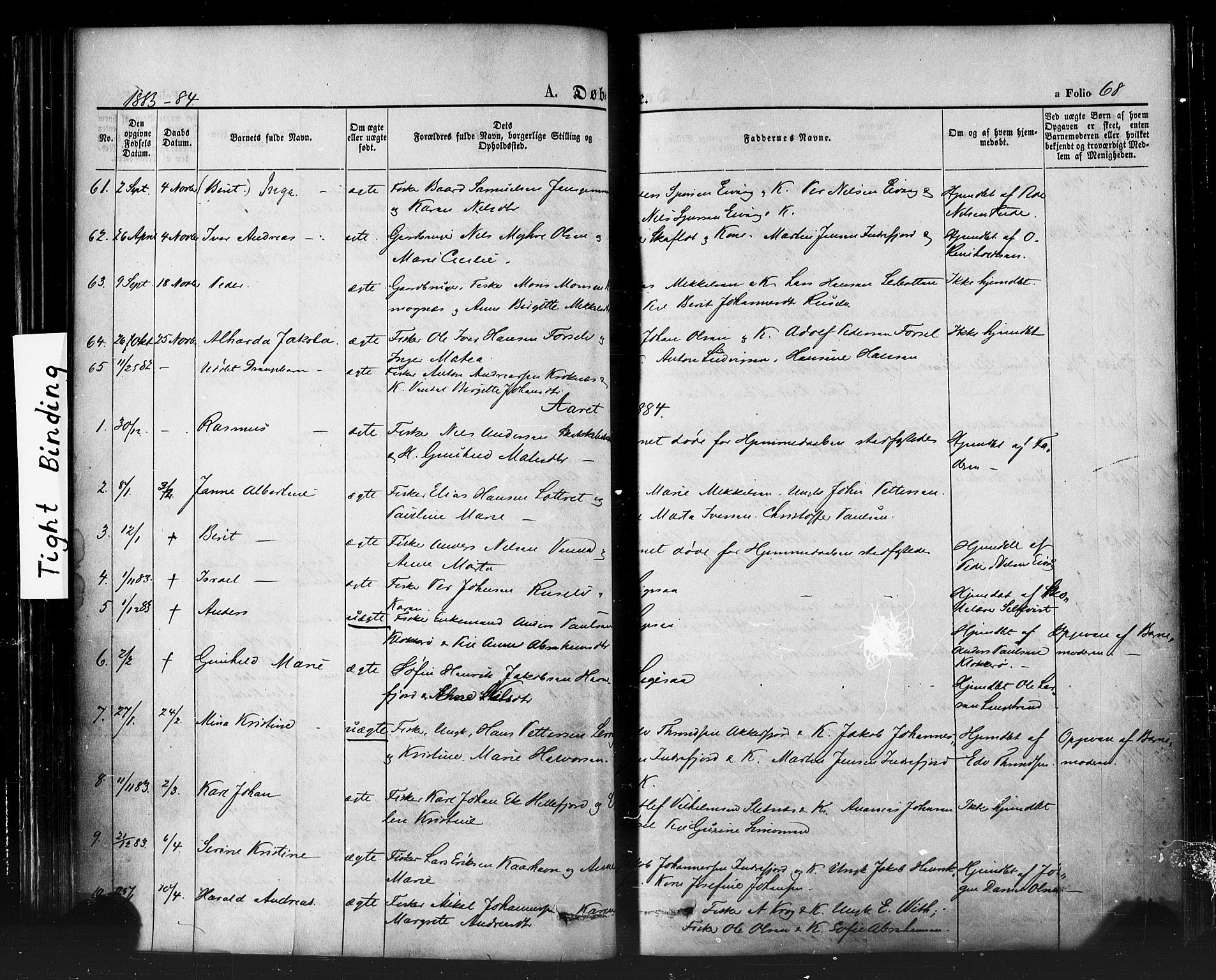 Hammerfest sokneprestkontor, SATØ/S-1347/H/Ha/L0007.kirke: Parish register (official) no. 7, 1869-1884, p. 68