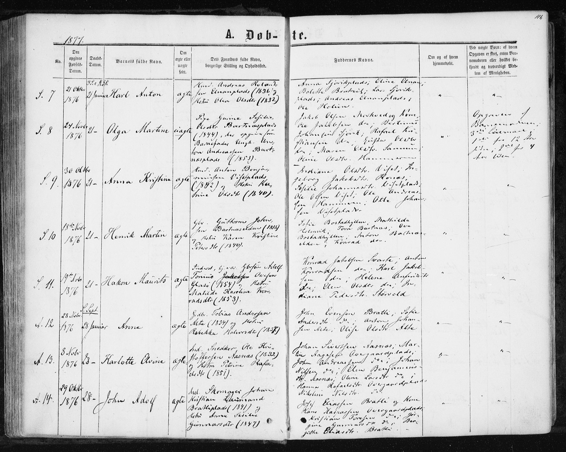 Ministerialprotokoller, klokkerbøker og fødselsregistre - Nord-Trøndelag, AV/SAT-A-1458/741/L0394: Parish register (official) no. 741A08, 1864-1877, p. 116