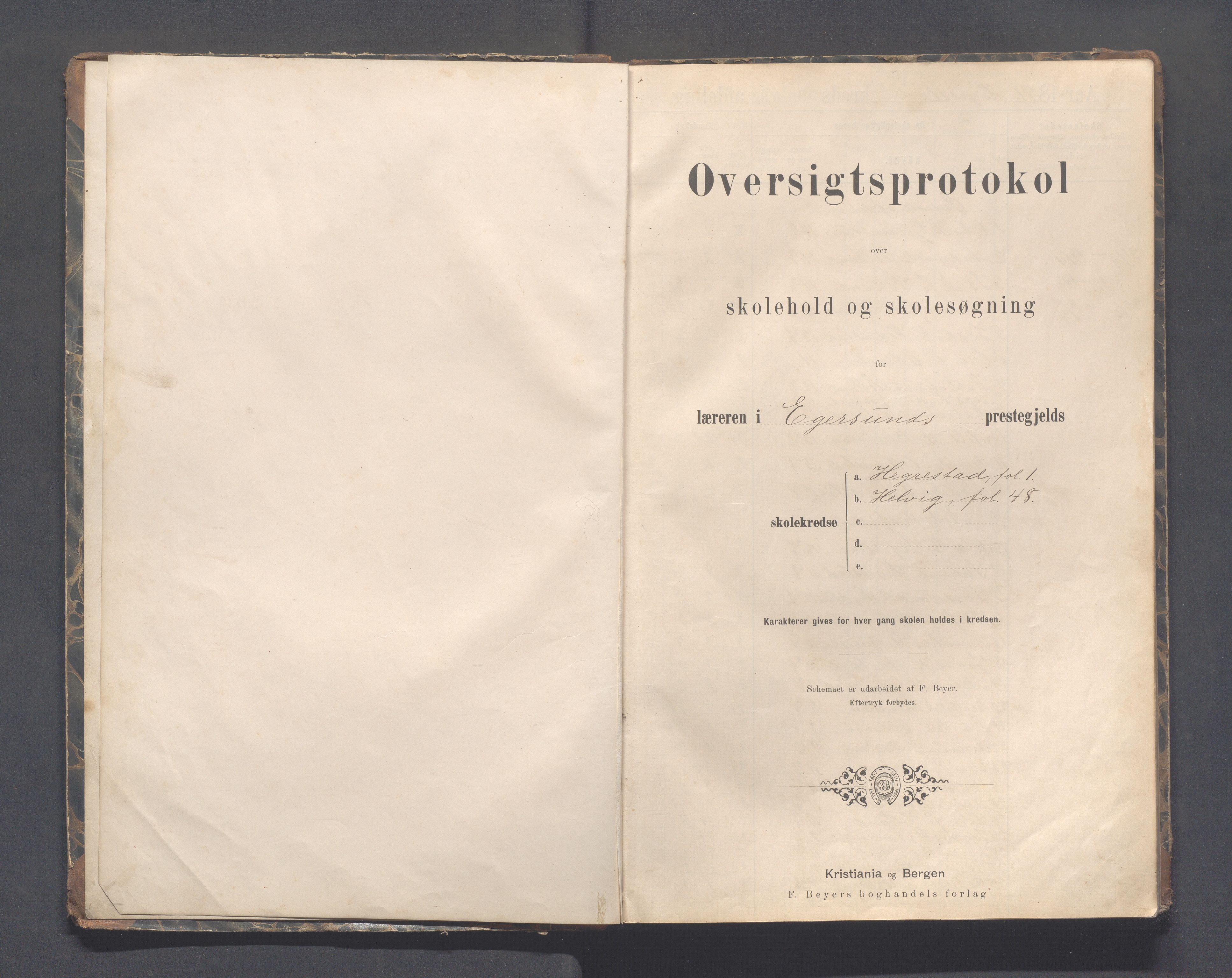 Eigersund kommune (Herredet) - Skolekommisjonen/skolestyret, IKAR/K-100453/Jb/L0007: Skoleprotokoll - Hegrestad og Helvik skoler, 1891-1899