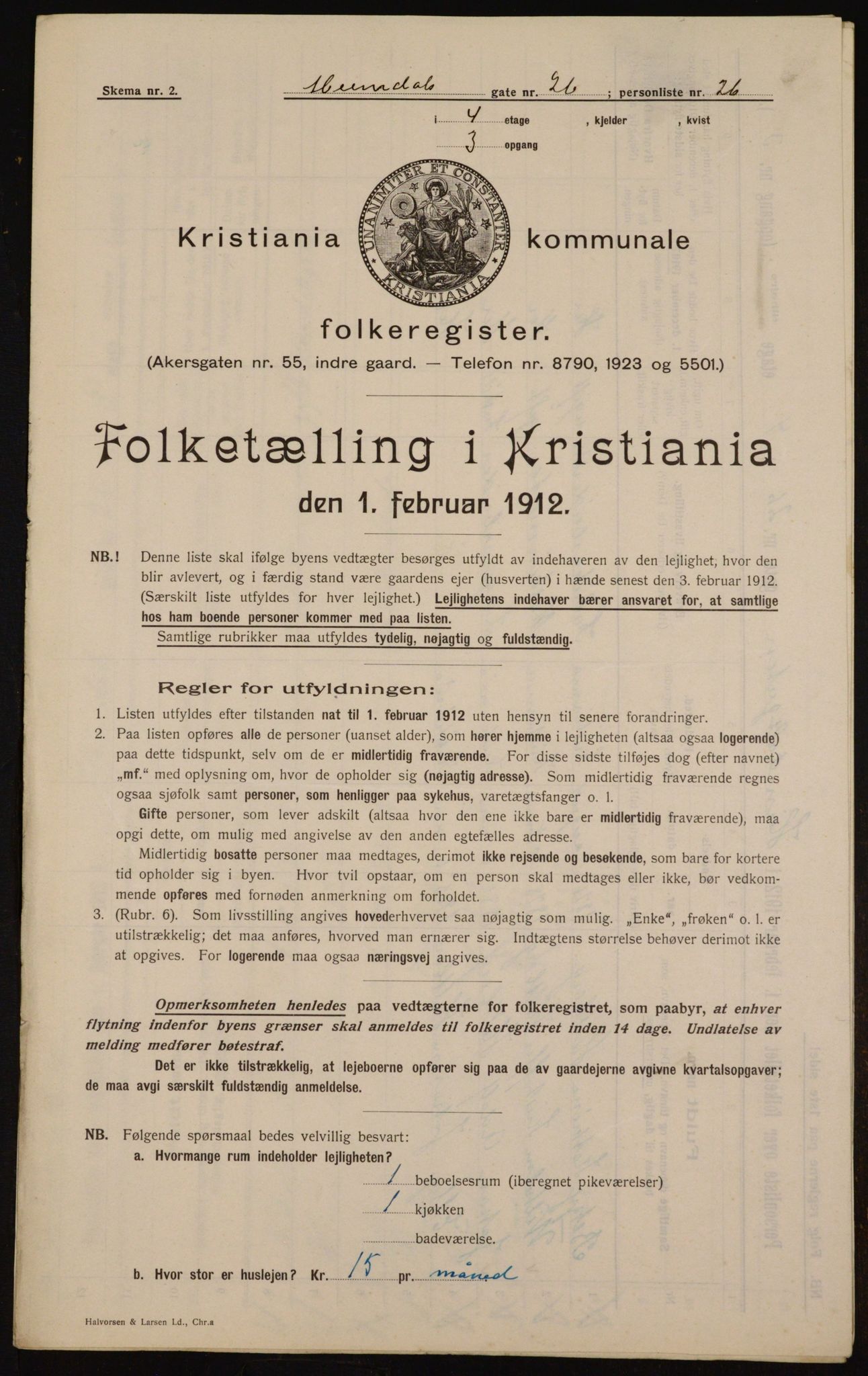 OBA, Municipal Census 1912 for Kristiania, 1912, p. 37187