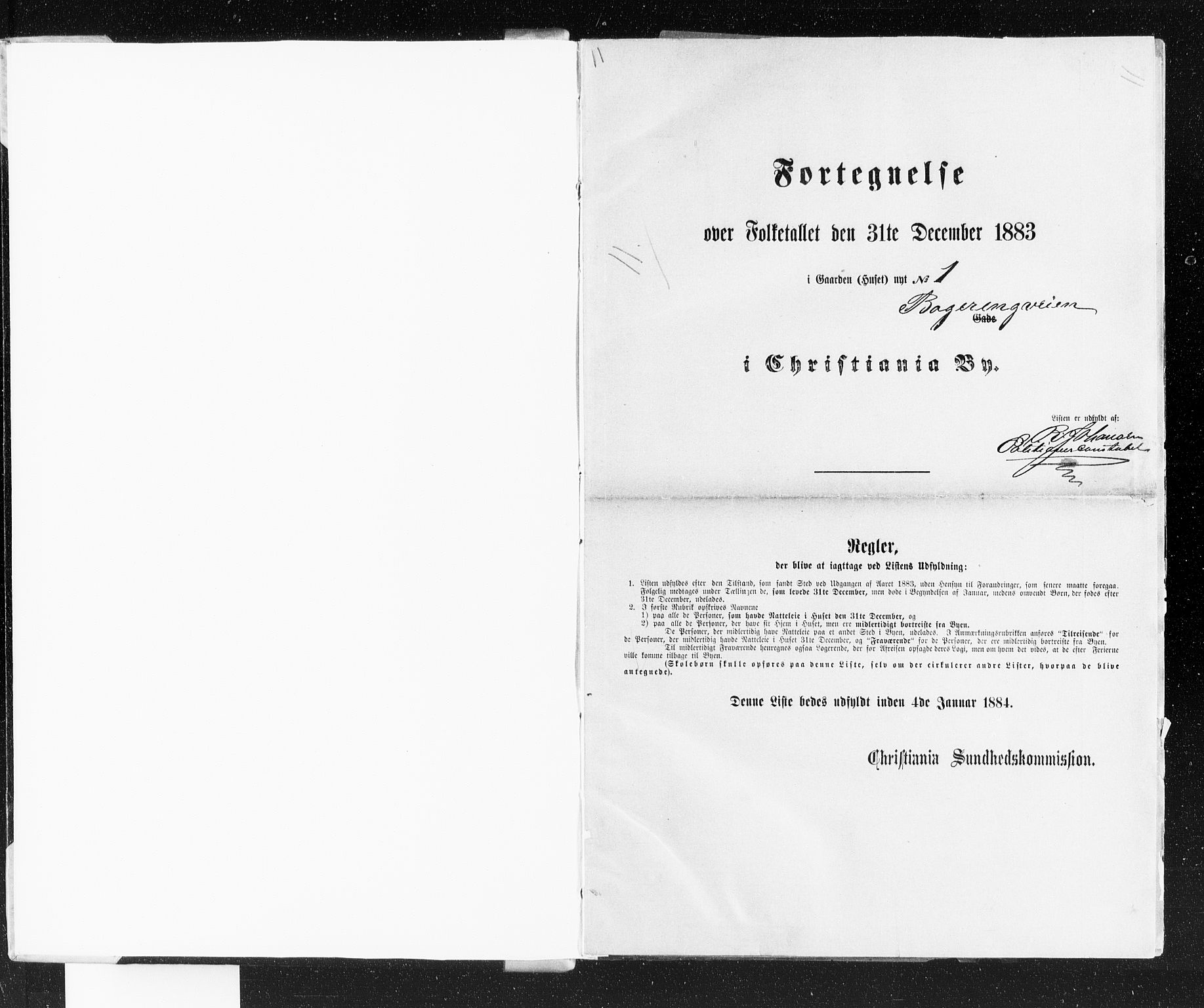 OBA, Municipal Census 1883 for Kristiania, 1883, p. 258