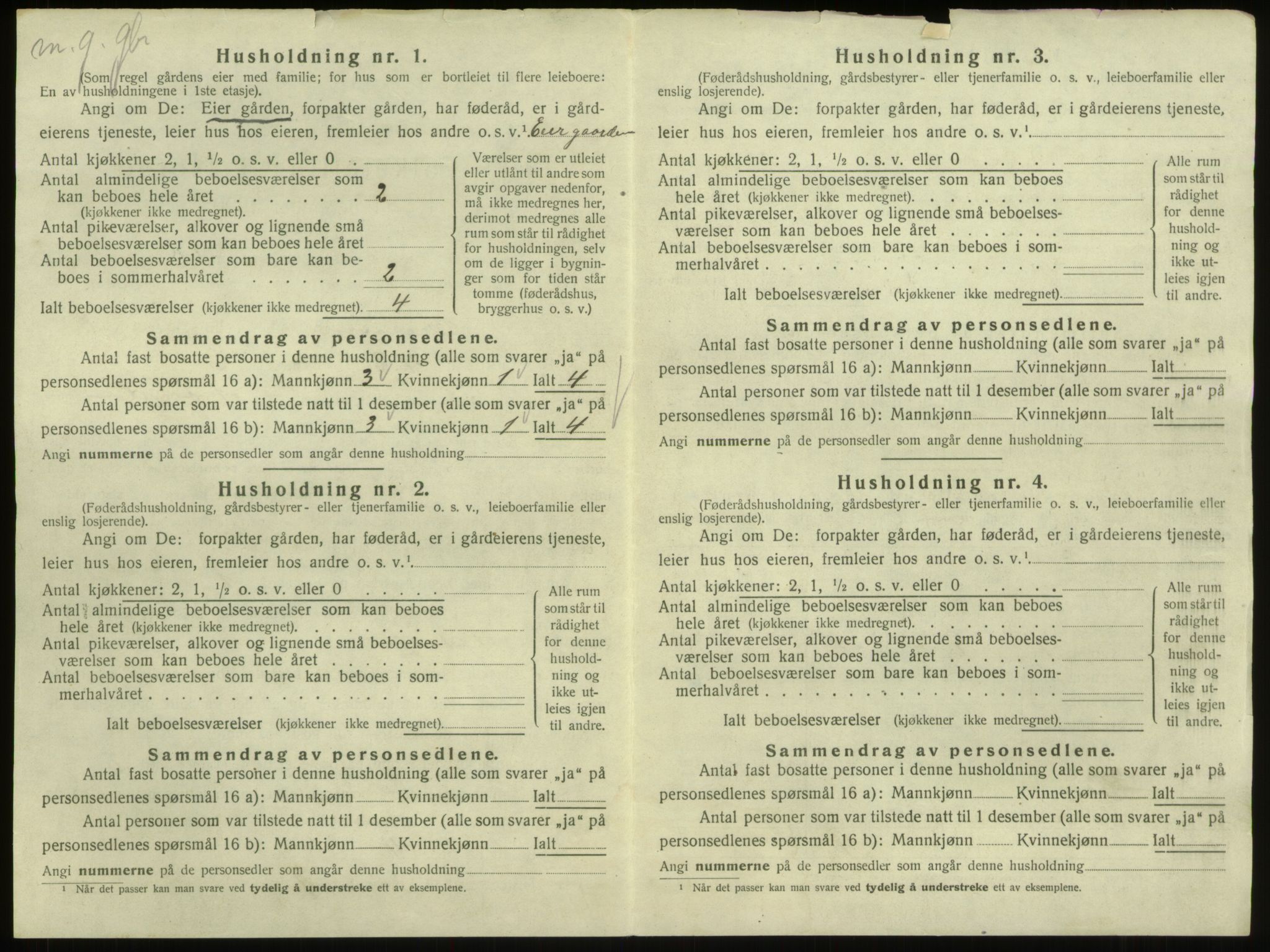 SAB, 1920 census for Breim, 1920, p. 611
