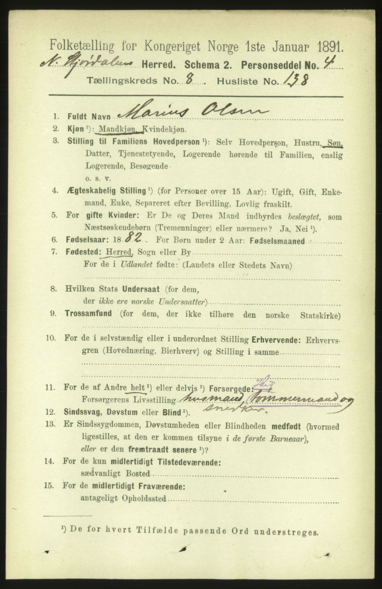 RA, 1891 census for 1714 Nedre Stjørdal, 1891, p. 4727