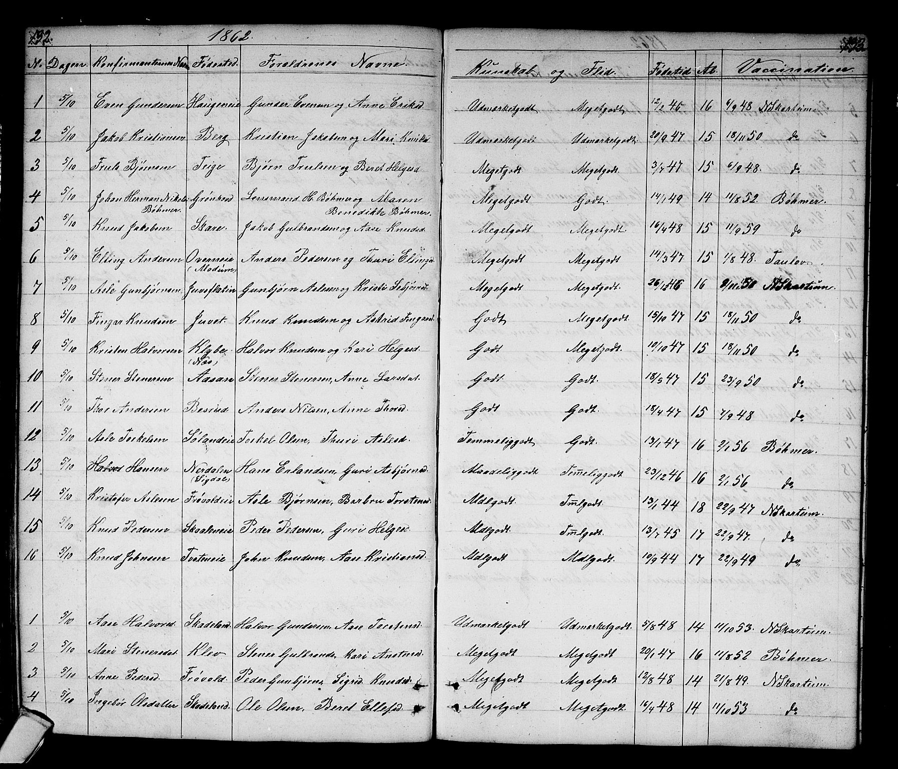 Sigdal kirkebøker, SAKO/A-245/G/Gb/L0001: Parish register (copy) no. II 1, 1841-1874, p. 132-133
