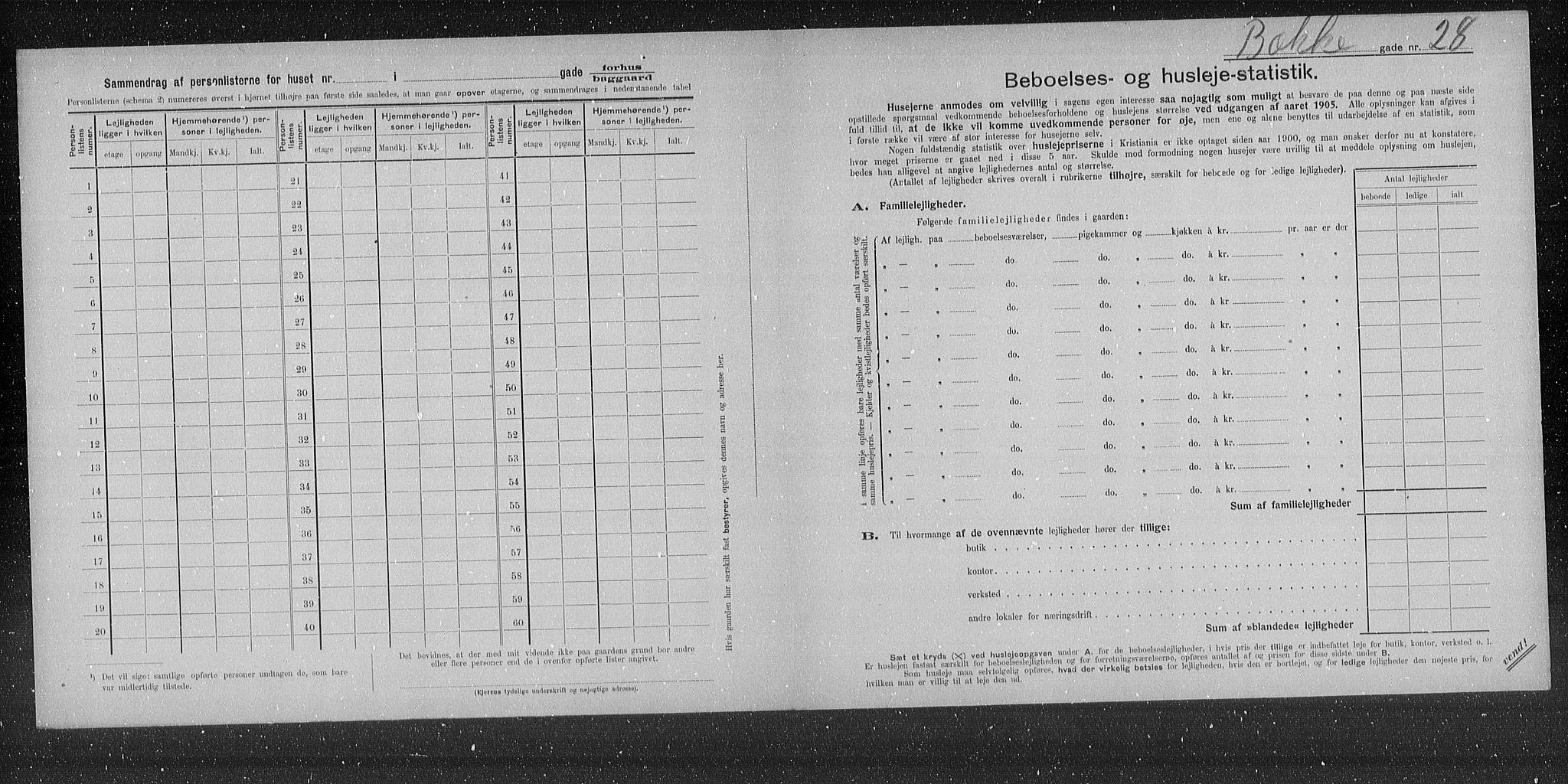 OBA, Municipal Census 1905 for Kristiania, 1905, p. 5788