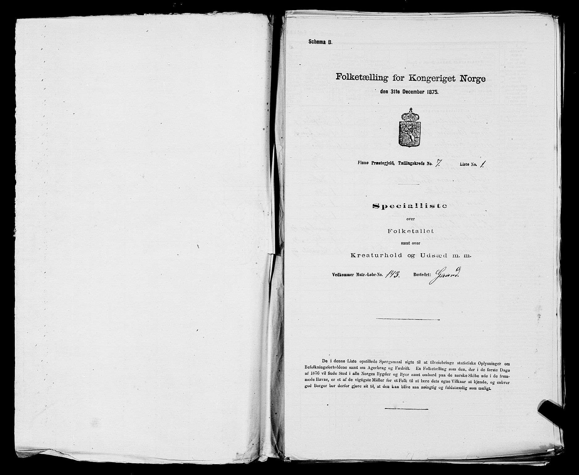 SAST, 1875 census for 1141P Finnøy, 1875, p. 609