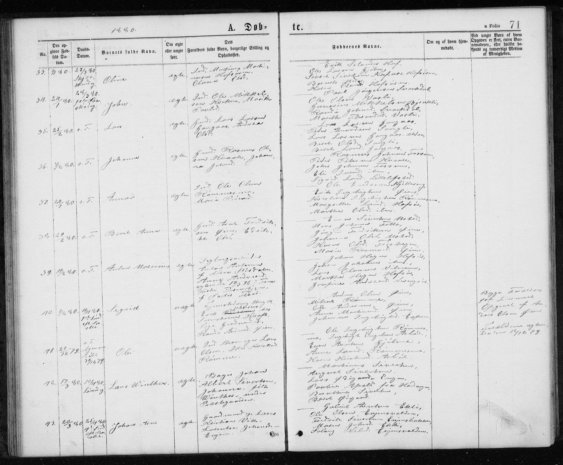 Ministerialprotokoller, klokkerbøker og fødselsregistre - Sør-Trøndelag, AV/SAT-A-1456/668/L0817: Parish register (copy) no. 668C06, 1873-1884, p. 71