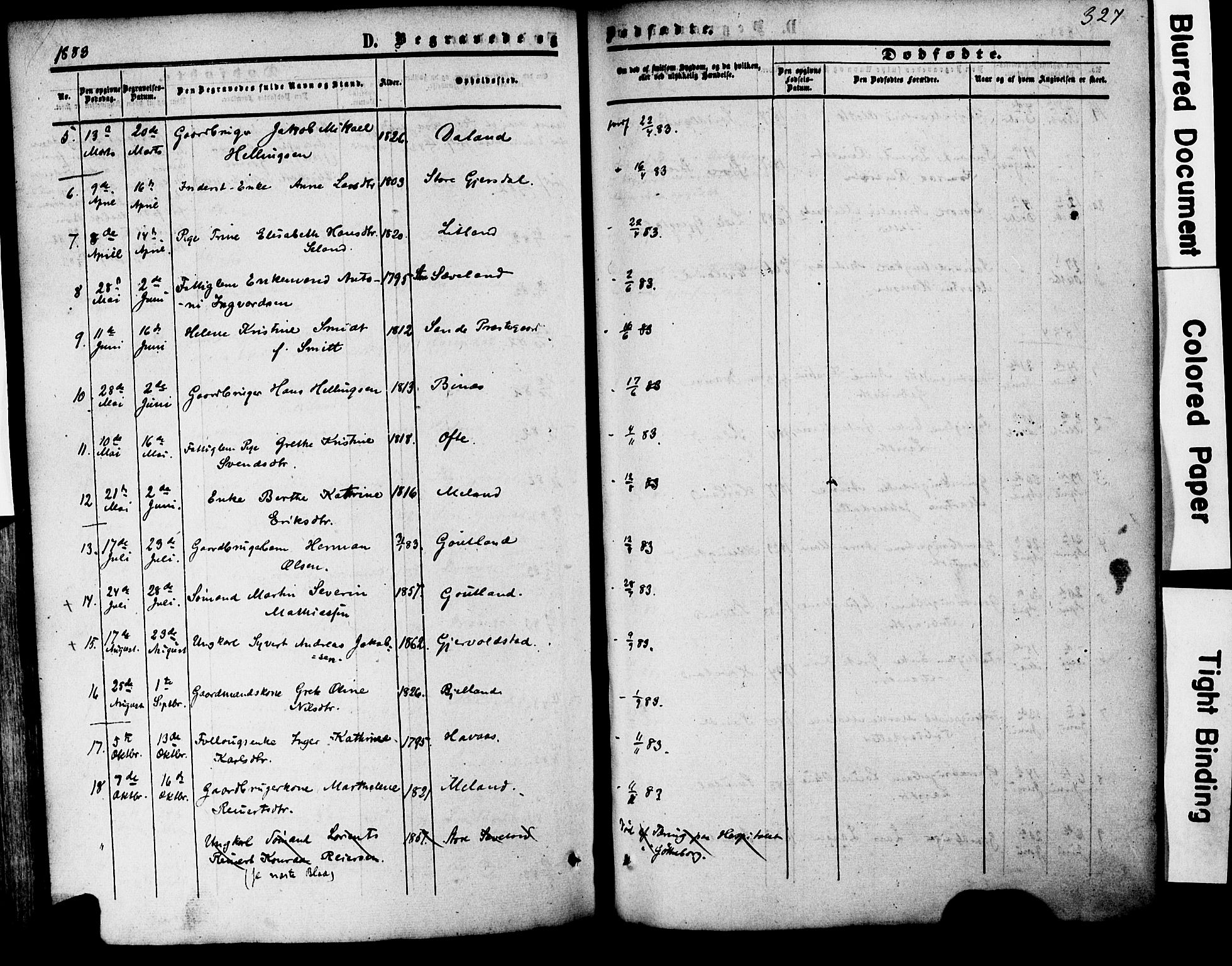 Herad sokneprestkontor, AV/SAK-1111-0018/F/Fa/Faa/L0005: Parish register (official) no. A 5, 1853-1886, p. 327