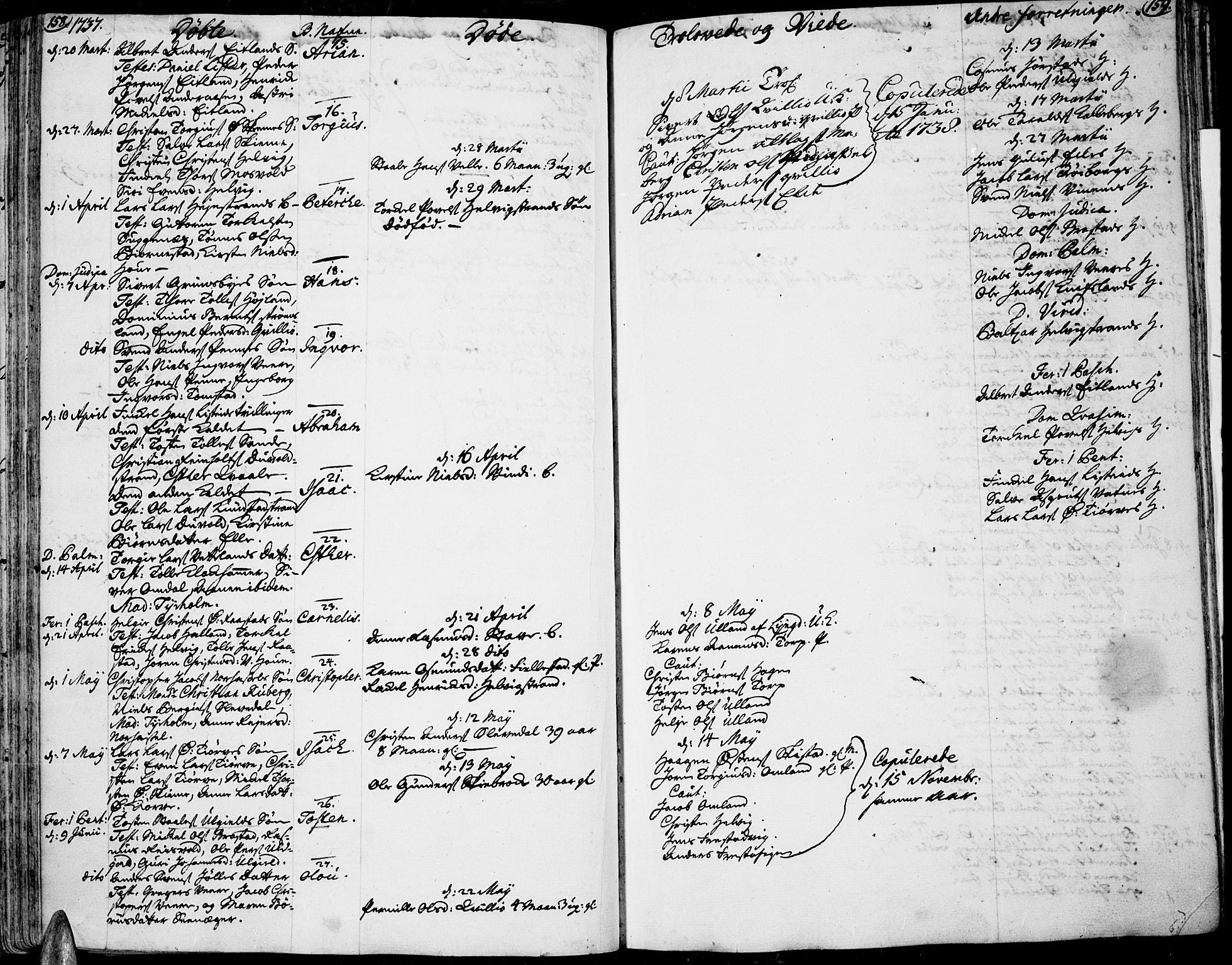 Lista sokneprestkontor, SAK/1111-0027/F/Fa/L0002: Parish register (official) no. A 2 /1, 1726-1742, p. 158-159