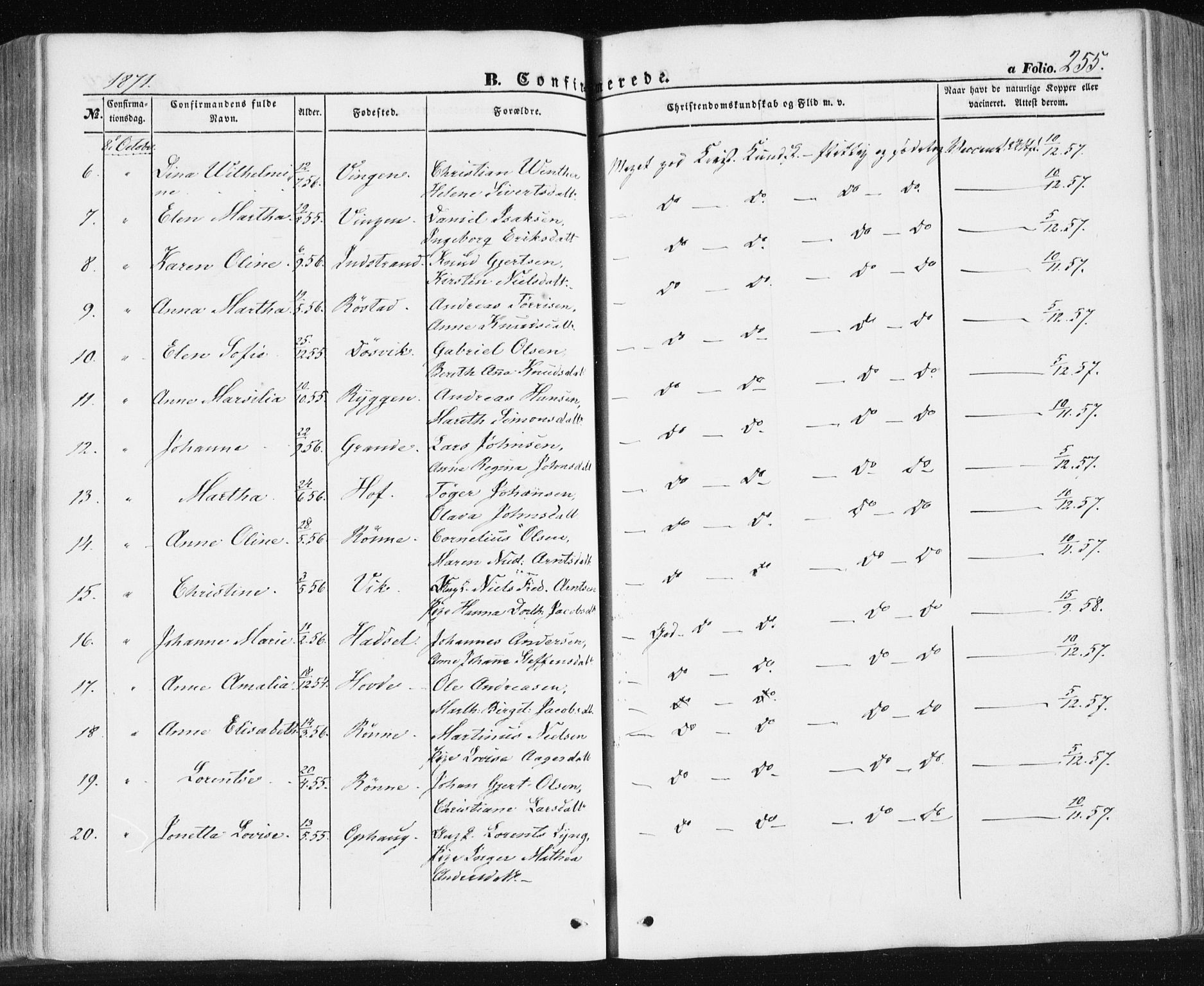 Ministerialprotokoller, klokkerbøker og fødselsregistre - Sør-Trøndelag, SAT/A-1456/659/L0737: Parish register (official) no. 659A07, 1857-1875, p. 255
