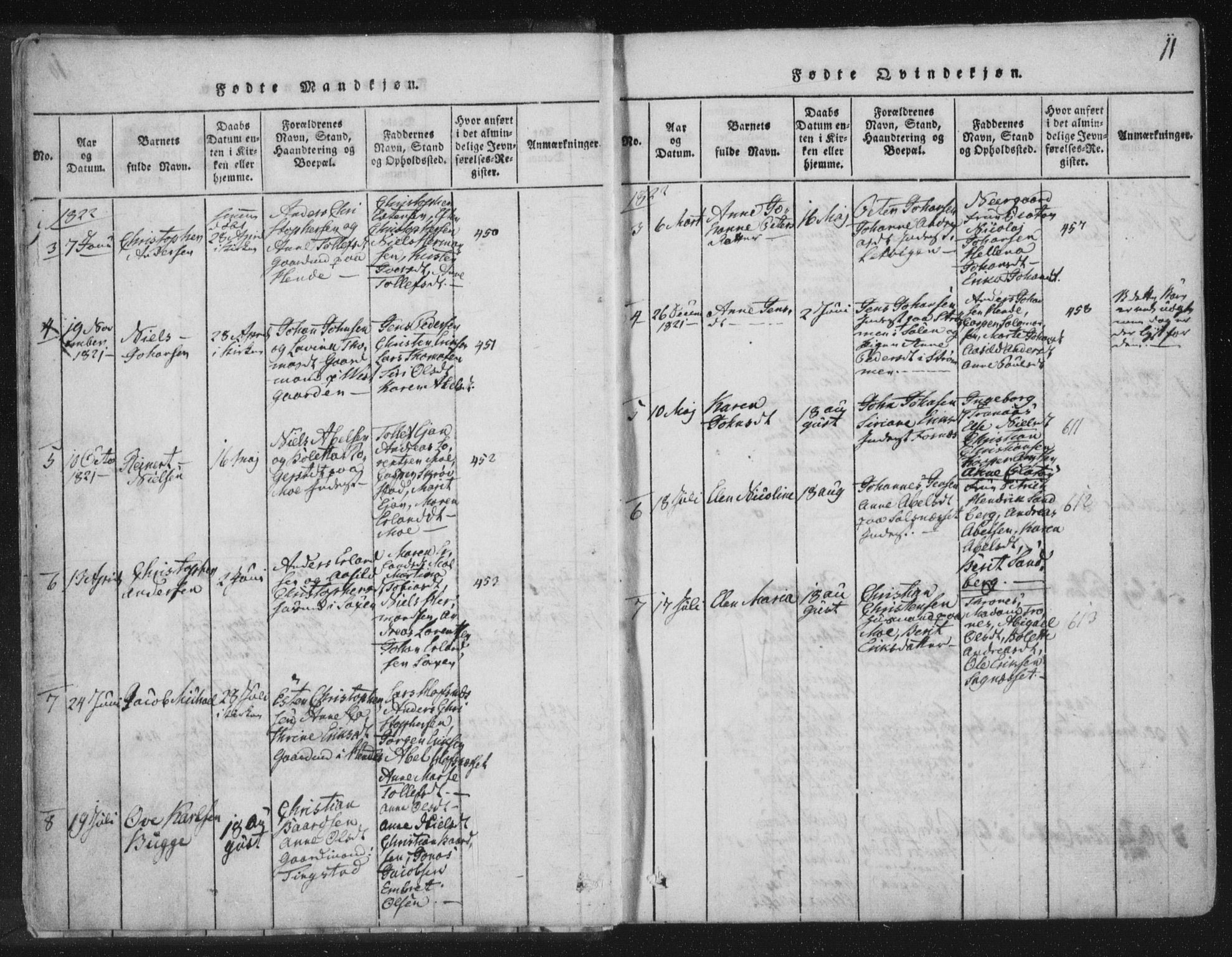 Ministerialprotokoller, klokkerbøker og fødselsregistre - Nord-Trøndelag, AV/SAT-A-1458/773/L0609: Parish register (official) no. 773A03 /1, 1815-1830, p. 11