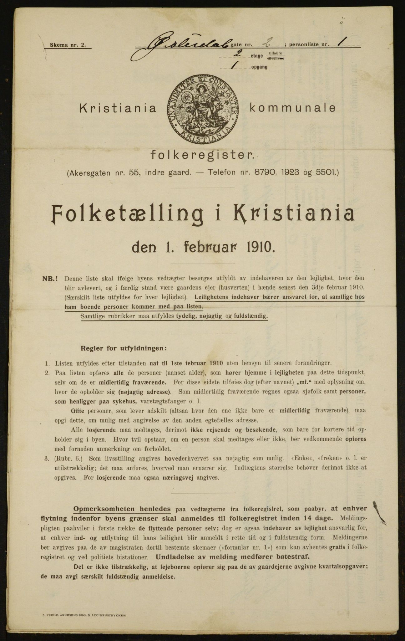 OBA, Municipal Census 1910 for Kristiania, 1910, p. 122256