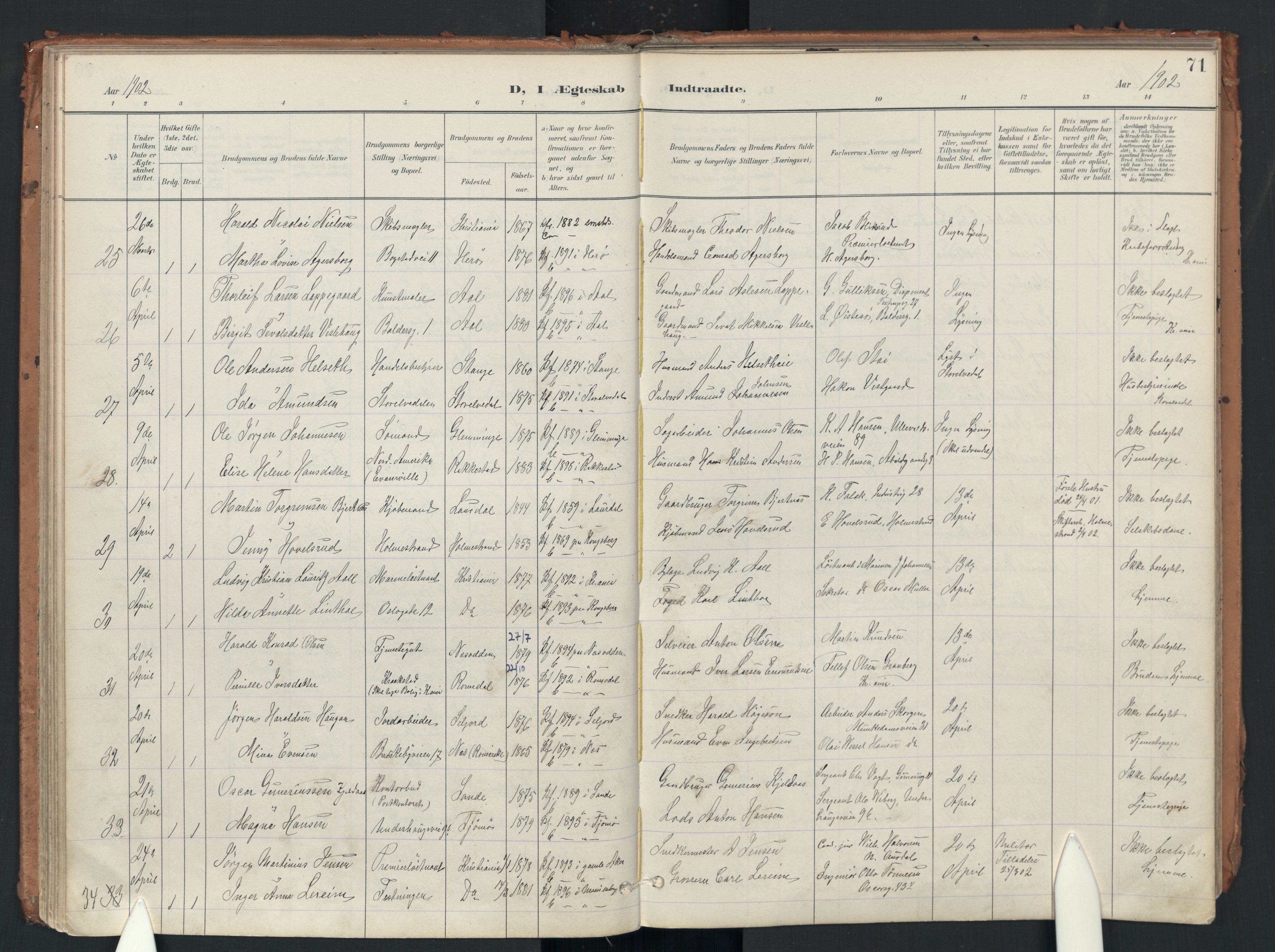 Uranienborg prestekontor Kirkebøker, AV/SAO-A-10877/F/Fa/L0007: Parish register (official) no. 7, 1896-1914, p. 71