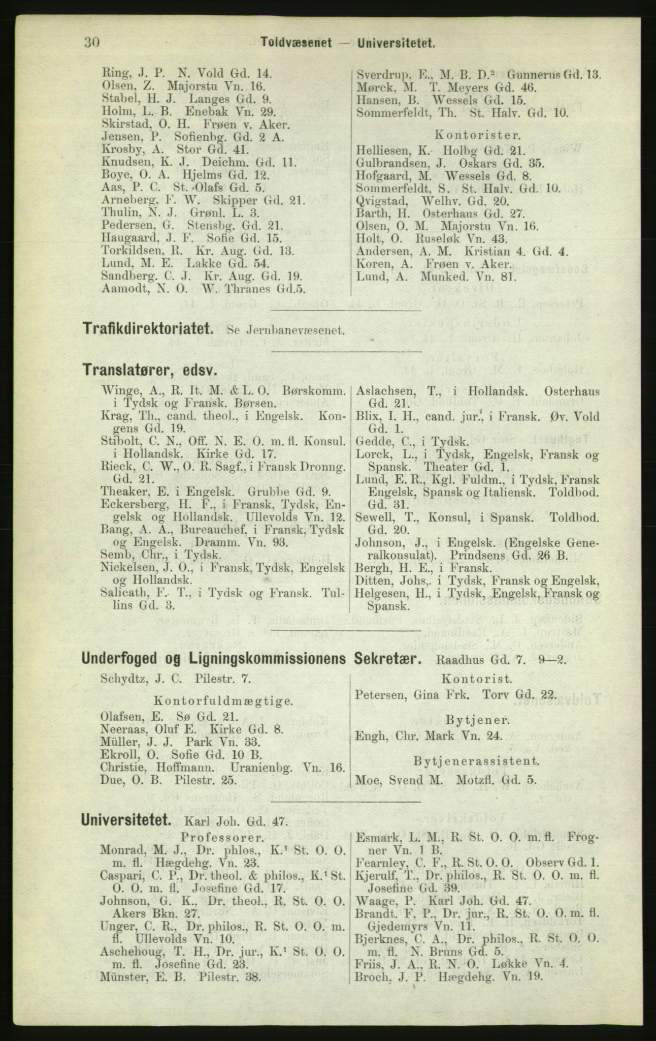 Kristiania/Oslo adressebok, PUBL/-, 1882, p. 30