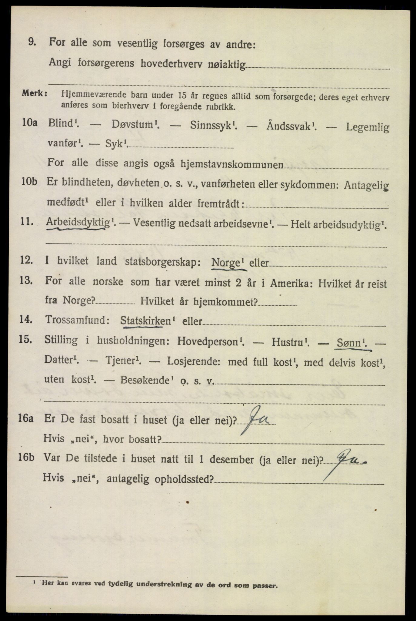 SAH, 1920 census for Trysil, 1920, p. 7082