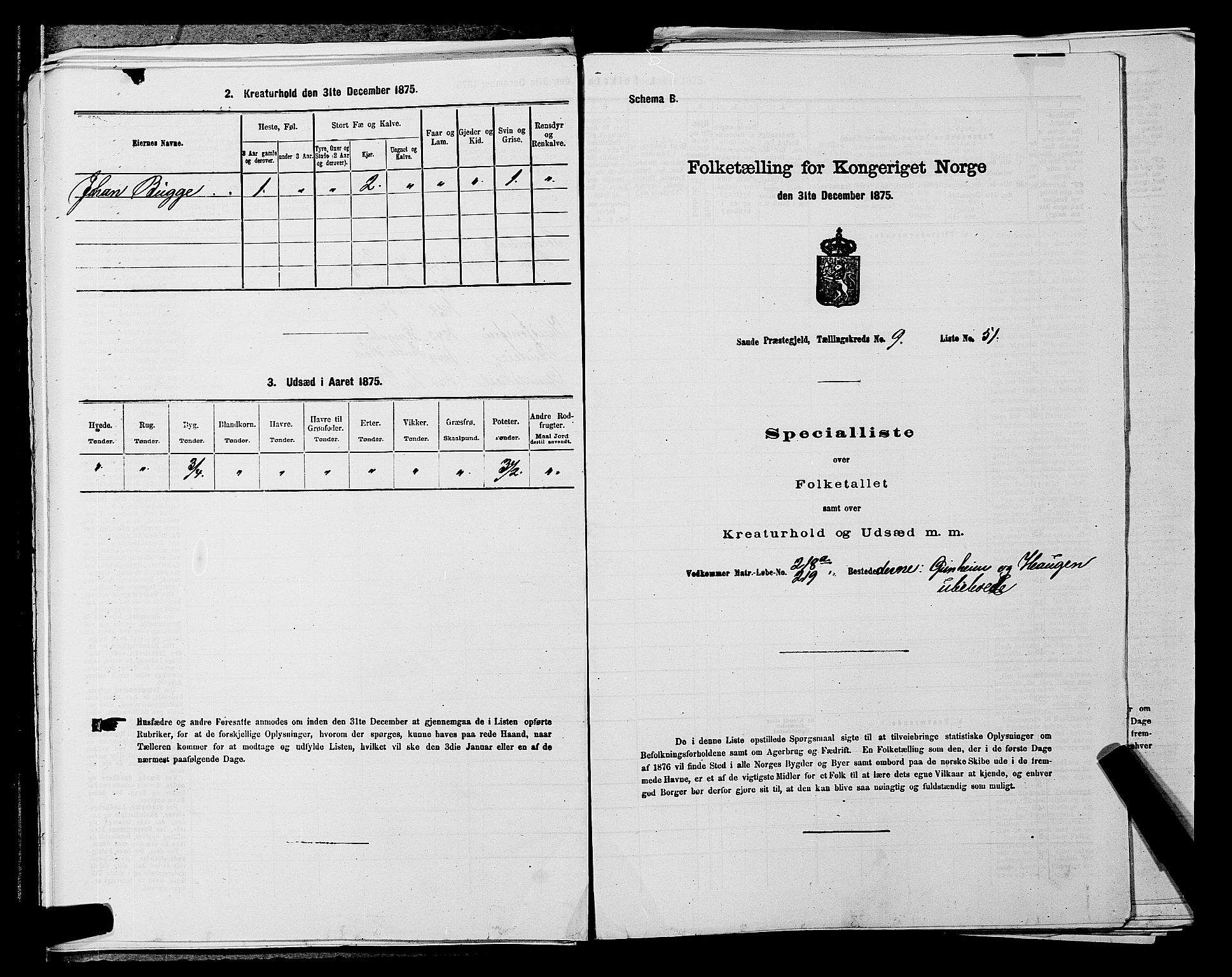 SAKO, 1875 census for 0822P Sauherad, 1875, p. 1167