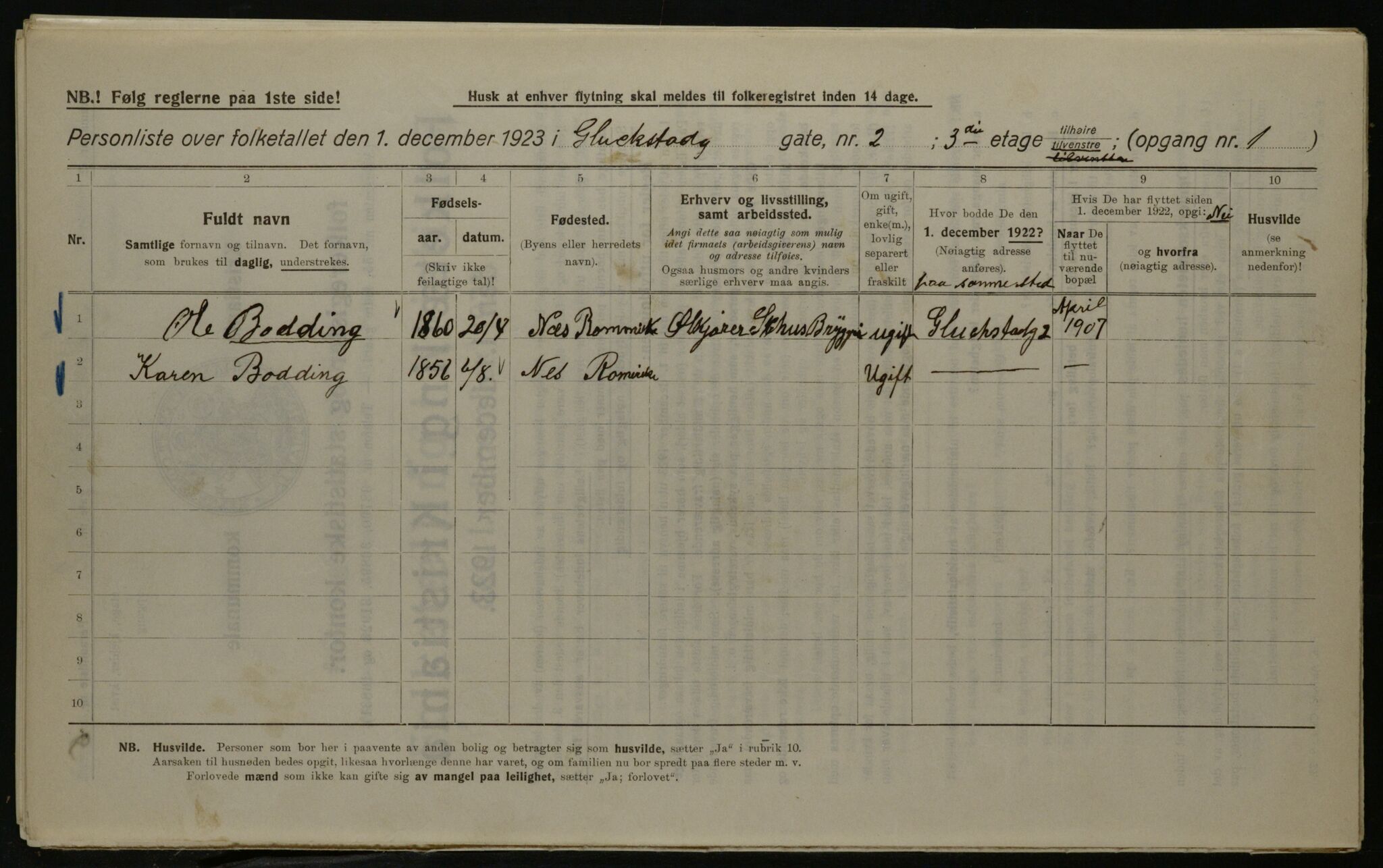 OBA, Municipal Census 1923 for Kristiania, 1923, p. 33265