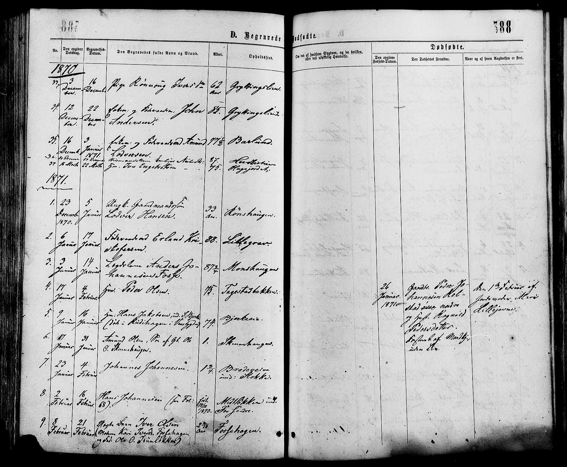 Sør-Fron prestekontor, SAH/PREST-010/H/Ha/Haa/L0002: Parish register (official) no. 2, 1864-1880, p. 388