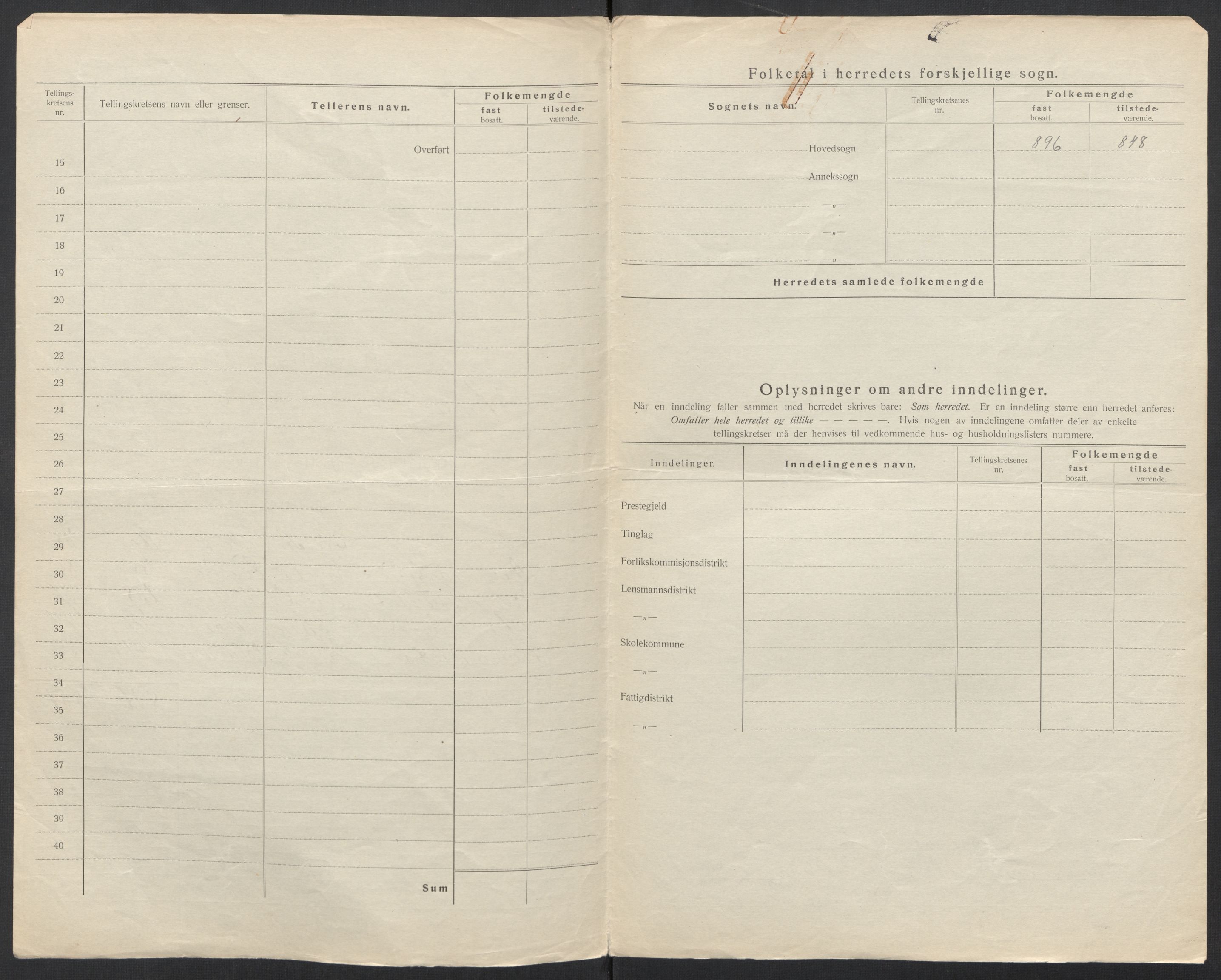 SAT, 1920 census for Stemshaug, 1920, p. 7