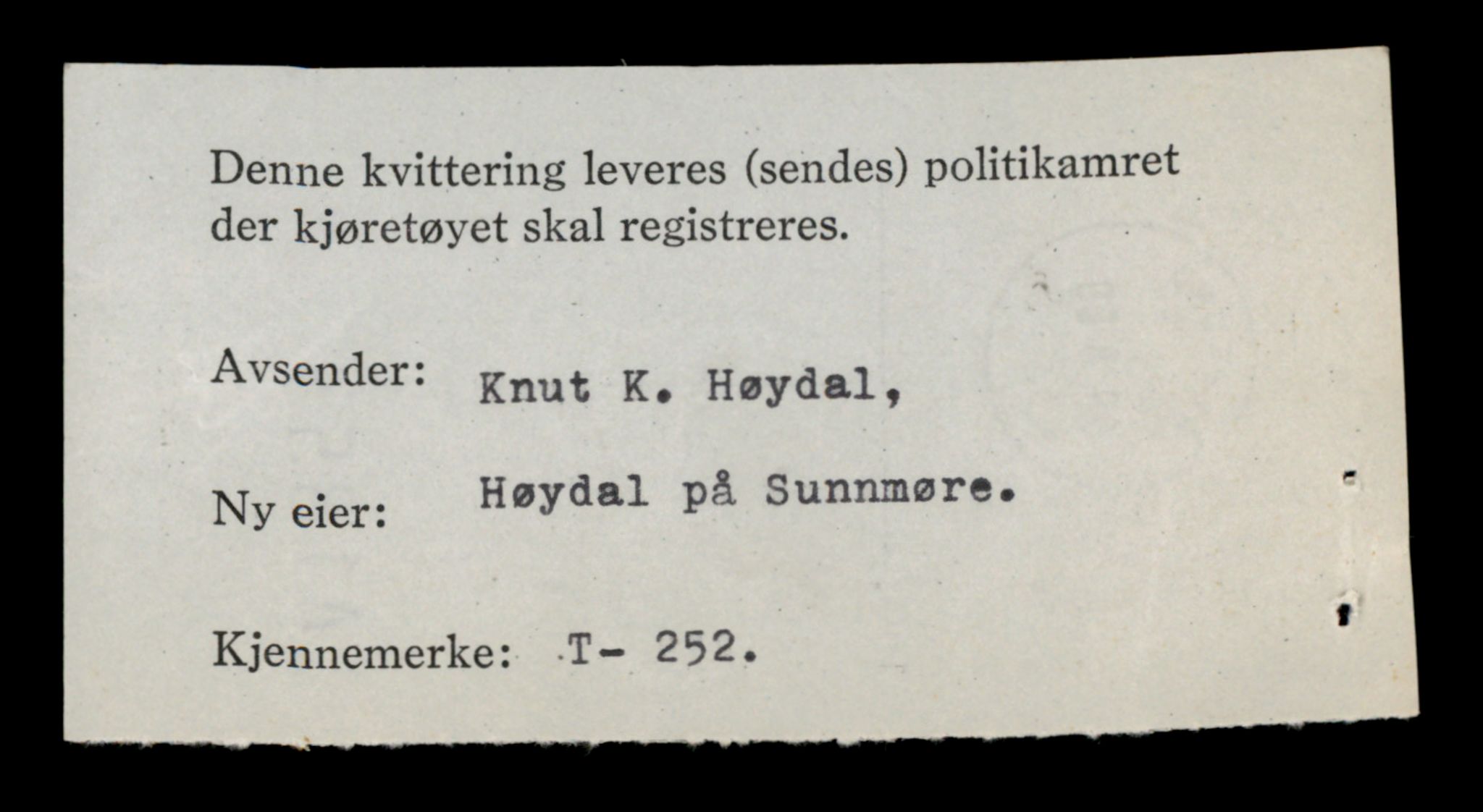 Møre og Romsdal vegkontor - Ålesund trafikkstasjon, SAT/A-4099/F/Fe/L0003: Registreringskort for kjøretøy T 232 - T 340, 1927-1998, p. 547