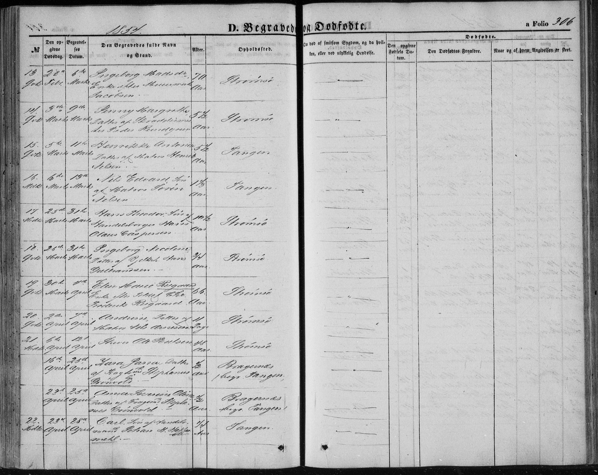 Strømsø kirkebøker, SAKO/A-246/F/Fa/L0014: Parish register (official) no. I 14, 1848-1858, p. 306