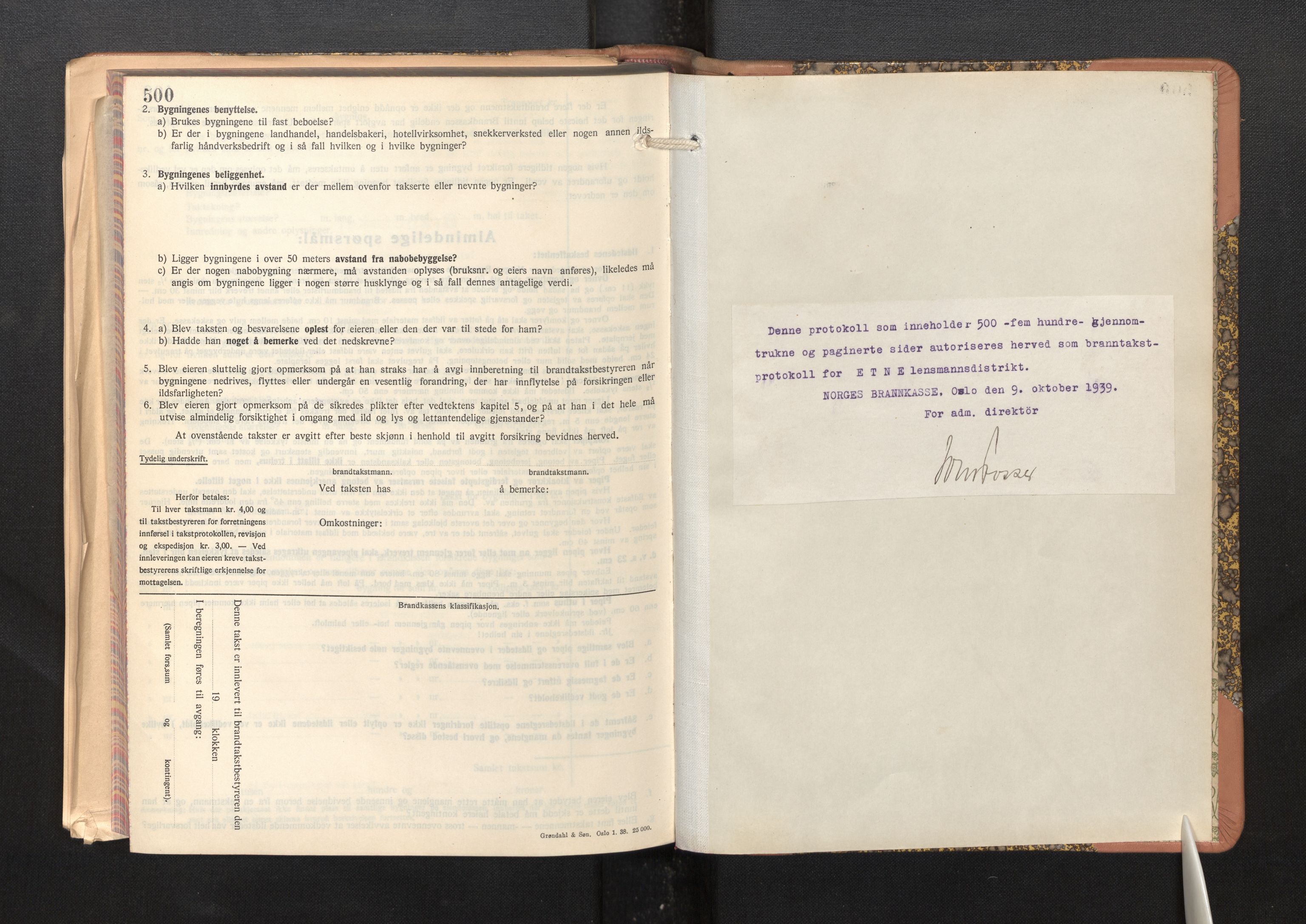 Lensmannen i Etne, SAB/A-31601/0012/L0002: Branntakstprotokoll, skjematakst, 1939-1948, p. 500