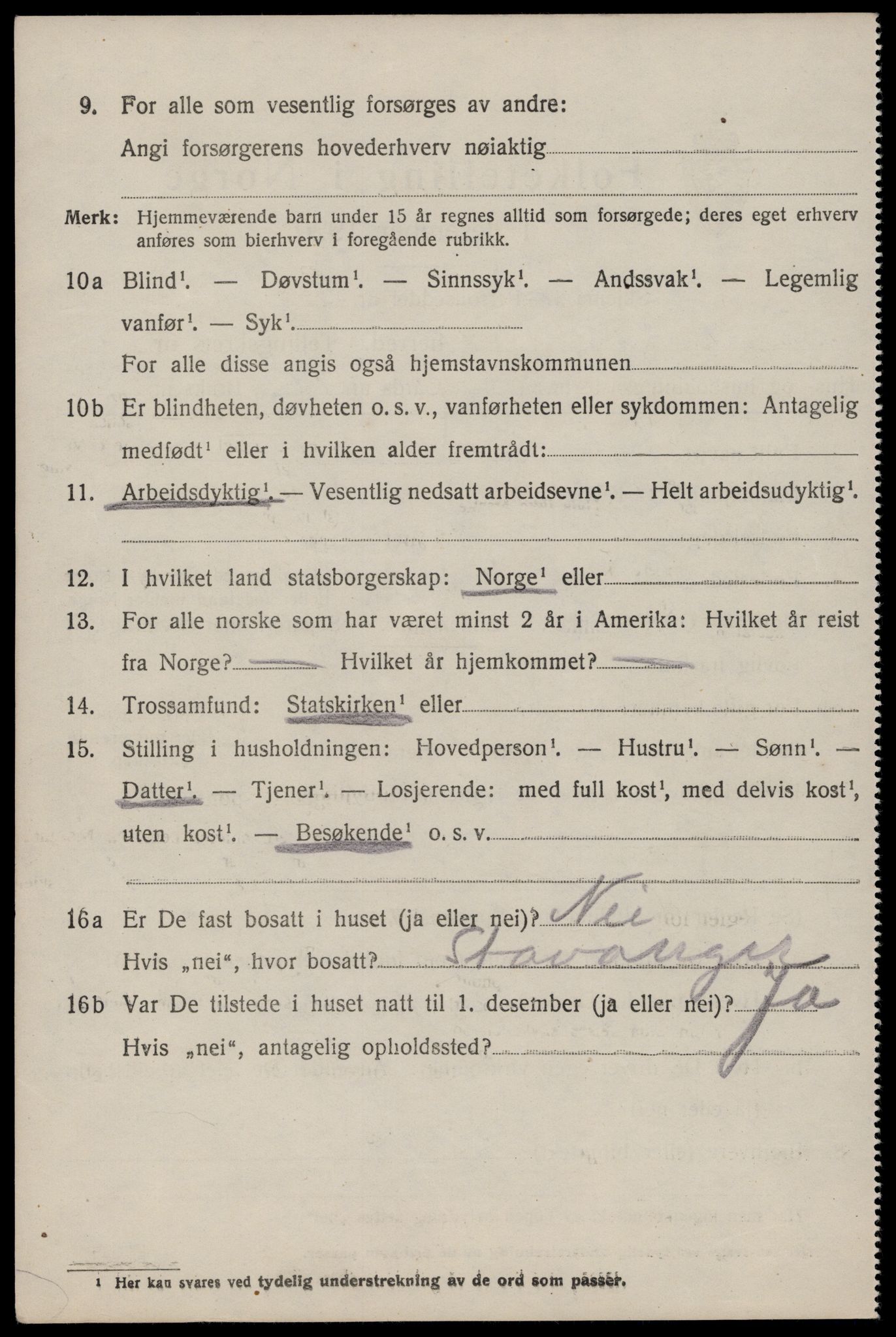 SAST, 1920 census for Sjernarøy, 1920, p. 1543