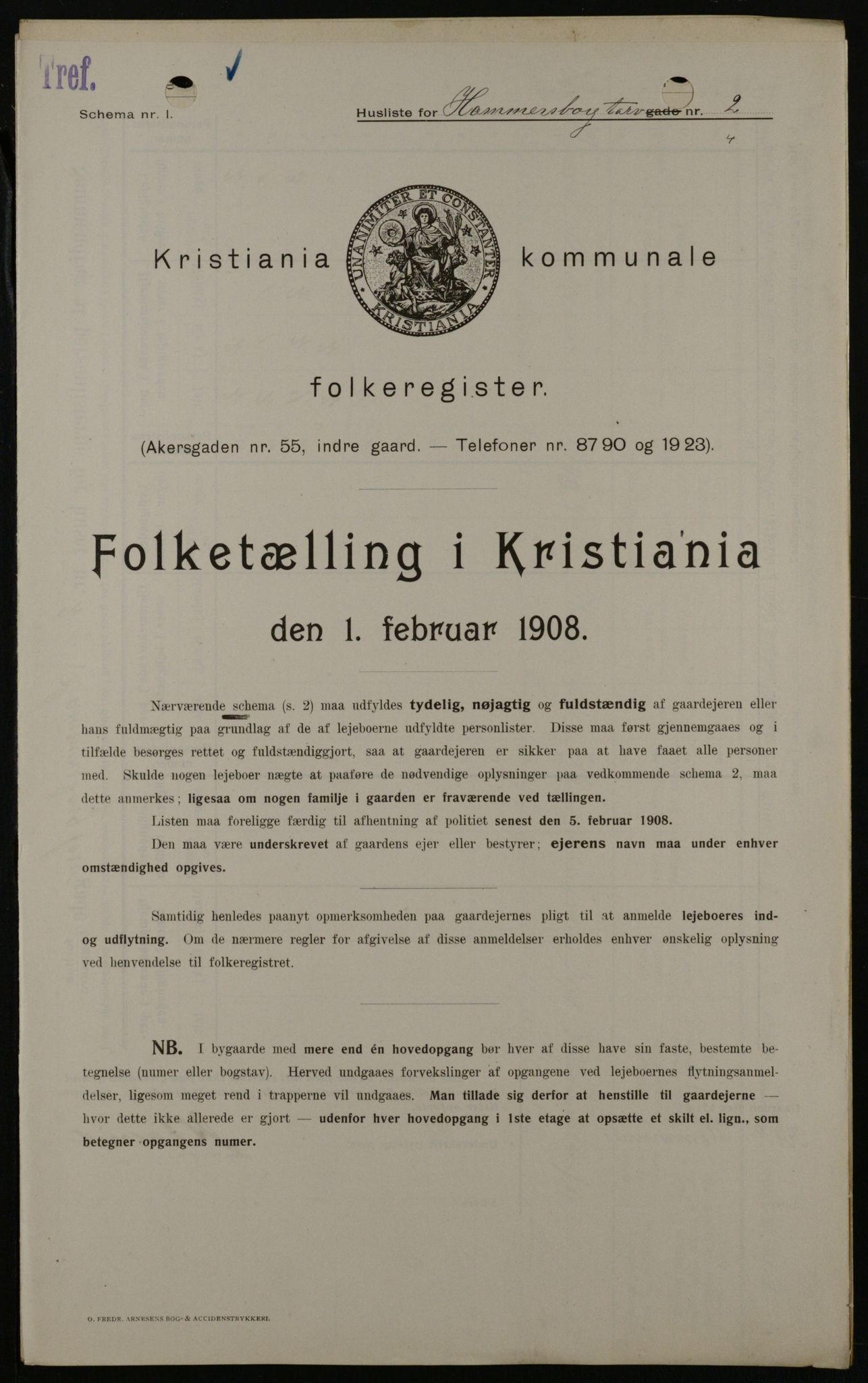 OBA, Municipal Census 1908 for Kristiania, 1908, p. 30997