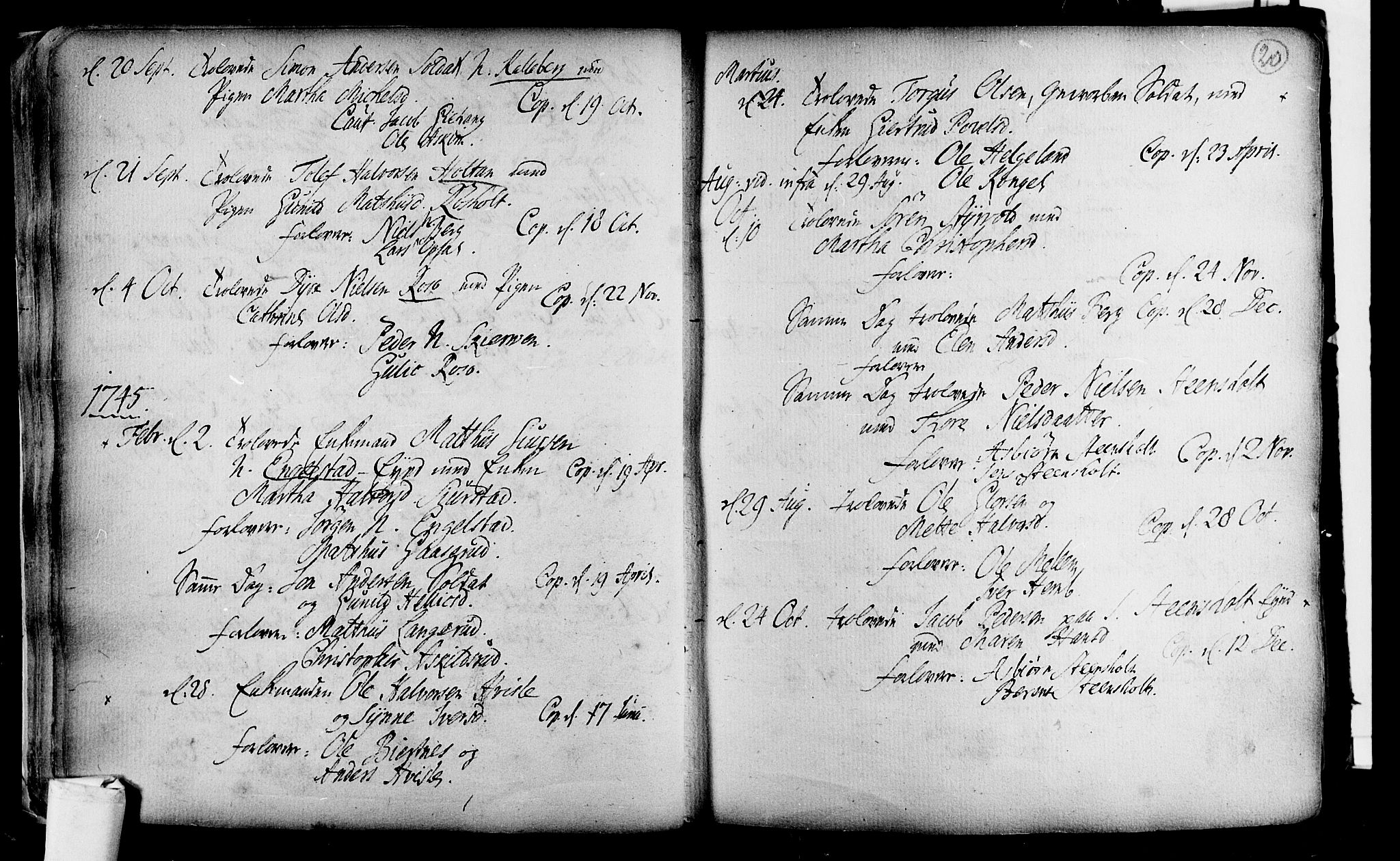 Lardal kirkebøker, SAKO/A-350/F/Fa/L0004: Parish register (official) no. i 4, 1733-1815, p. 20