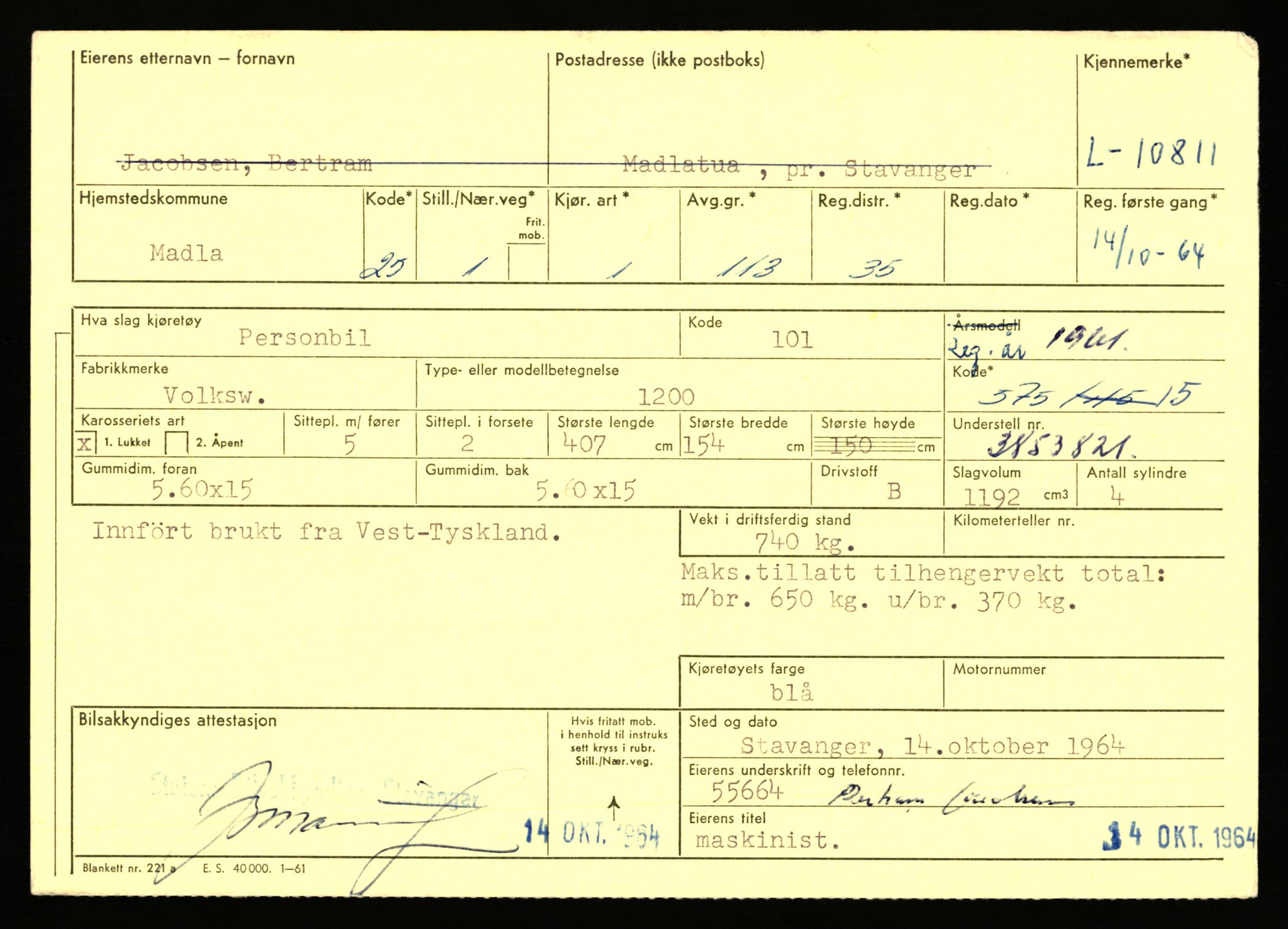 Stavanger trafikkstasjon, AV/SAST-A-101942/0/F/L0019: L-10500 - L-10999, 1930-1971, p. 1233