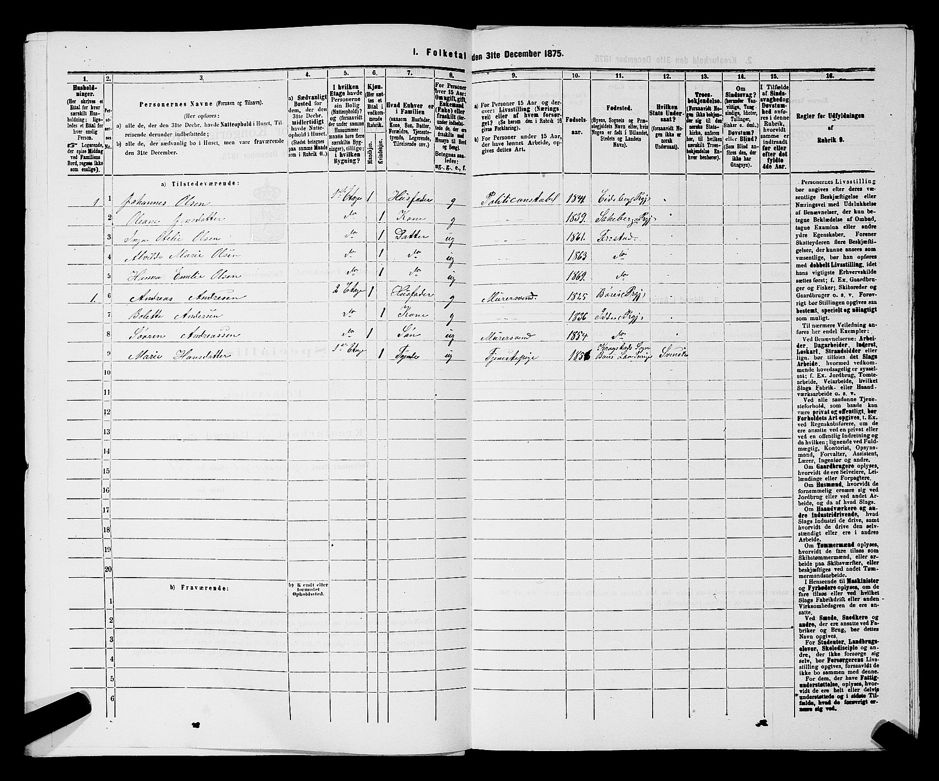 RA, 1875 census for 0103B Fredrikstad/Fredrikstad, 1875, p. 1290