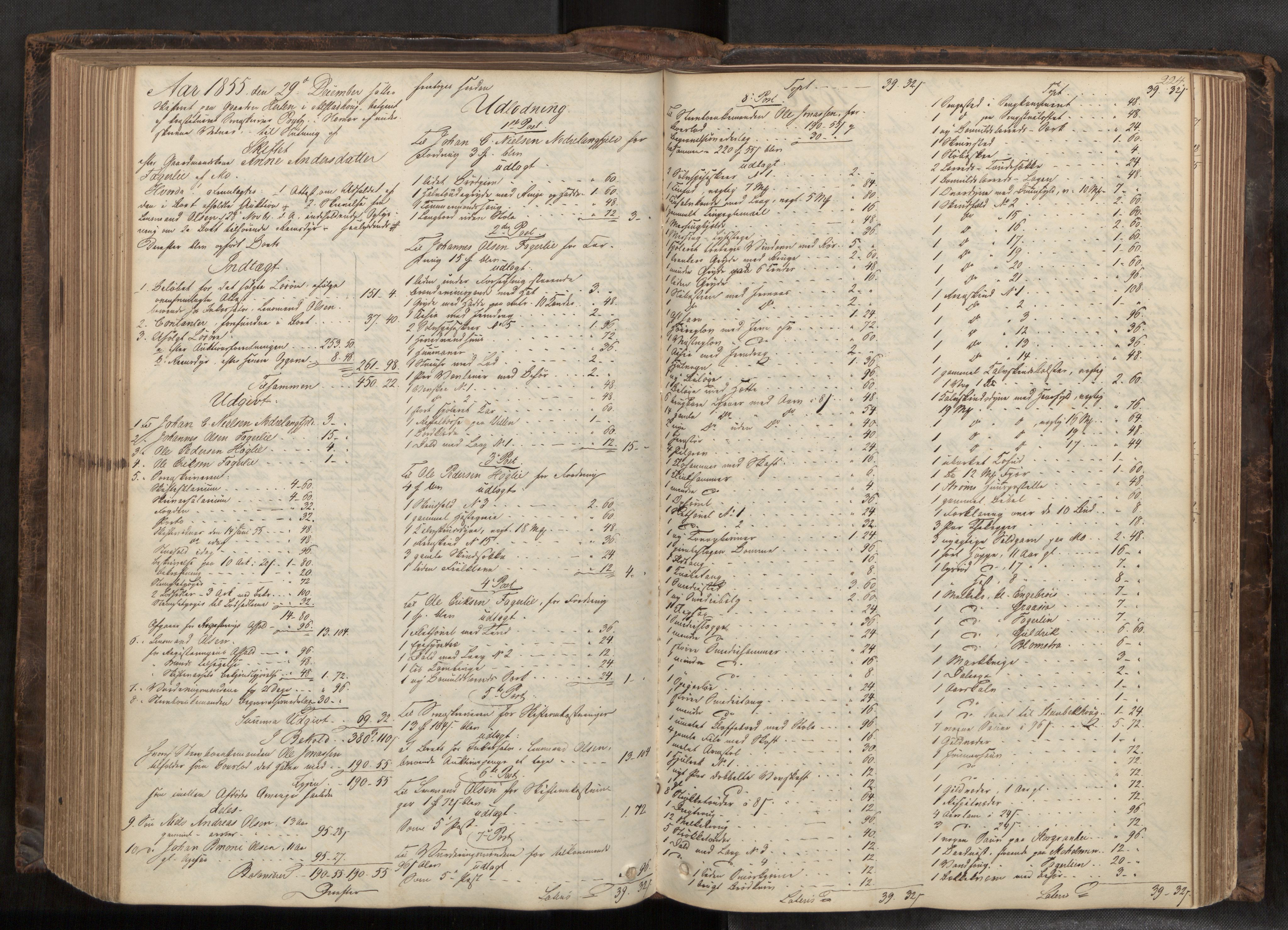 Helgeland sorenskriveri, AV/SAT-A-0004/3/3A/L0107: Skifteprotokoll 52, 1851-1859, p. 224