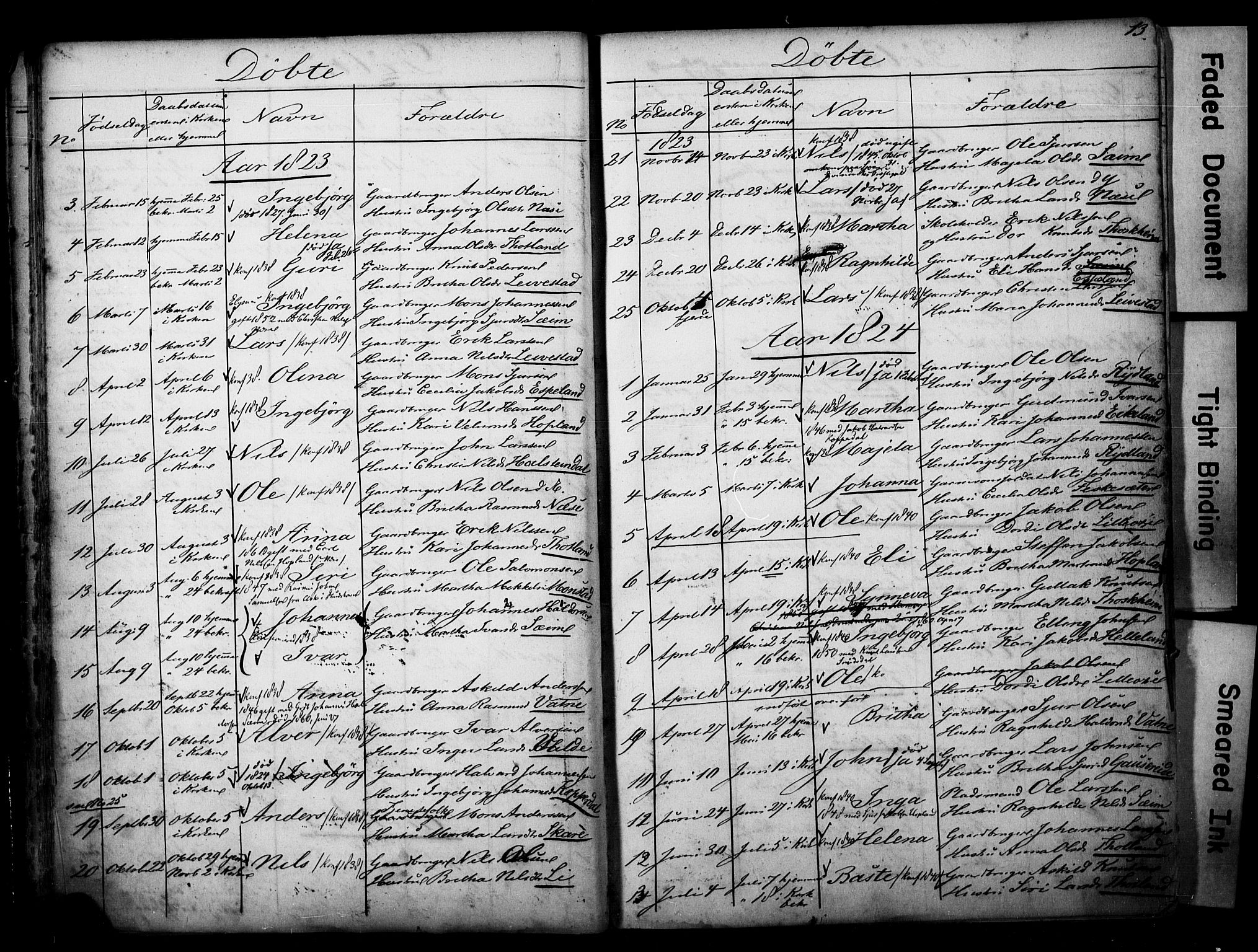Alversund Sokneprestembete, SAB/A-73901/H/Ha/Hab: Parish register (copy) no. D 1, 1800-1870, p. 13