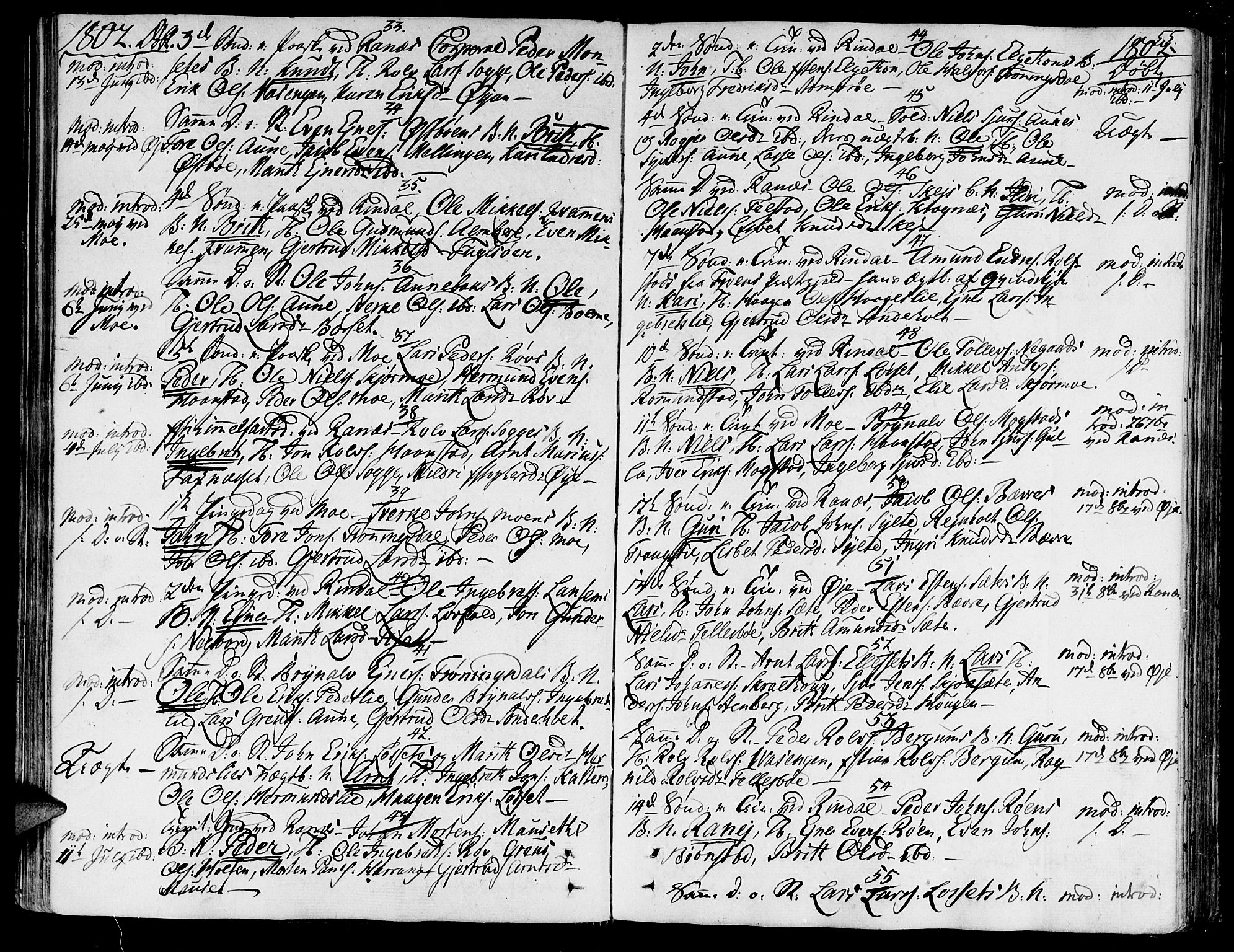 Ministerialprotokoller, klokkerbøker og fødselsregistre - Møre og Romsdal, SAT/A-1454/595/L1040: Parish register (official) no. 595A02, 1797-1819, p. 55